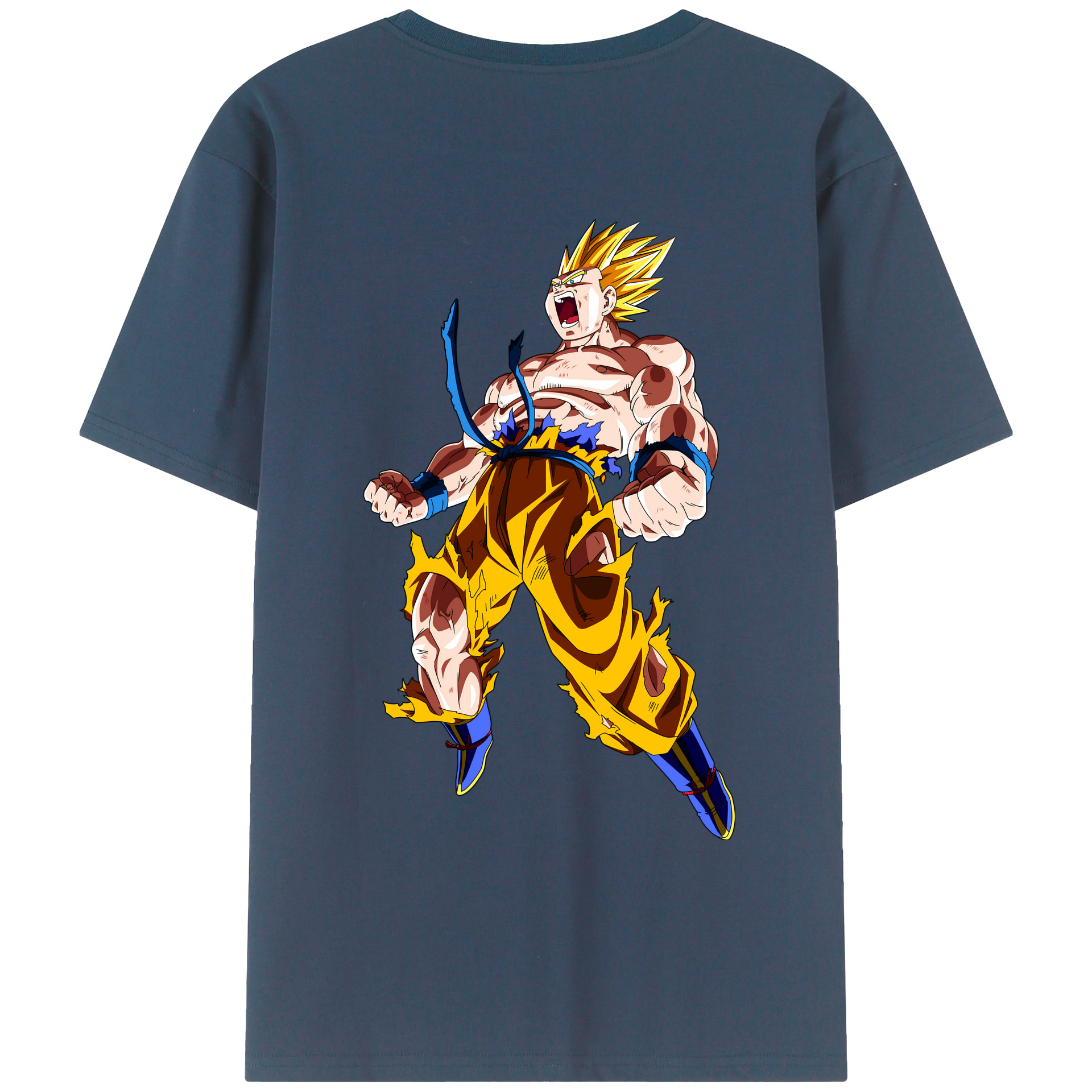 （画像用） ドラゴンボール 孫悟空（そん ごくう）Son Goku カカロット DRAGON BALL Kakarotto 綿100％ メンズ半袖Tシャツ（バックプリント） 通気性