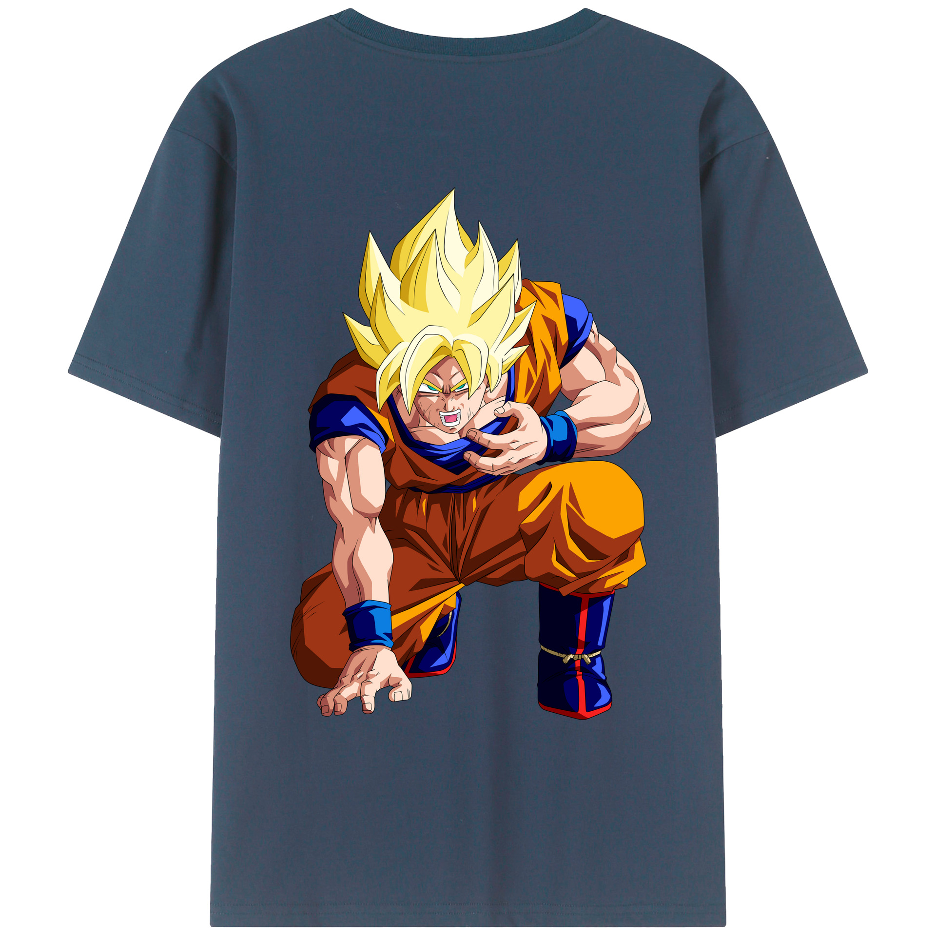 （画像用） ドラゴンボール 孫悟空（そん ごくう）Son Goku カカロット DRAGON BALL Kakarotto 綿100％ メンズ半袖Tシャツ（バックプリント） 通気性