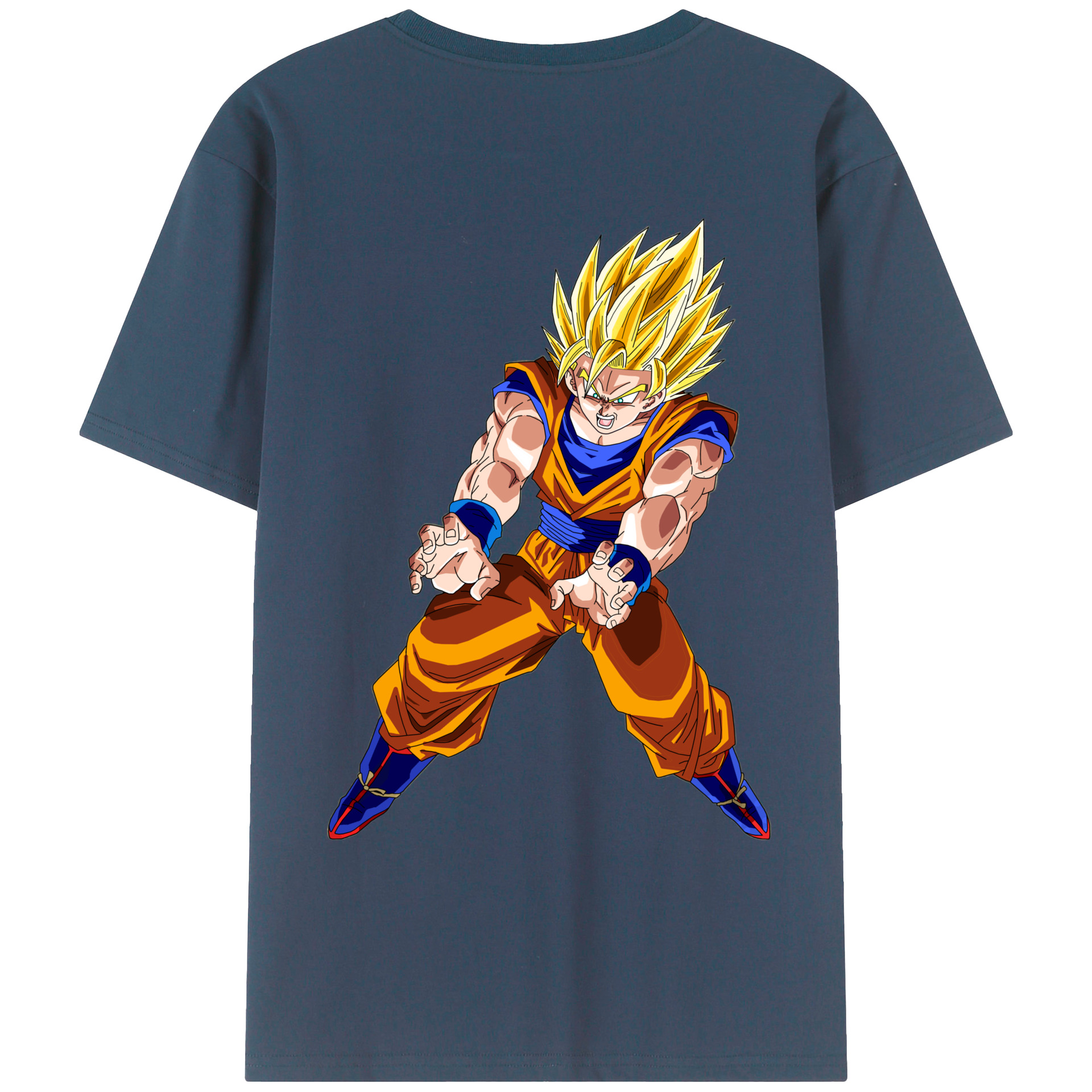 （画像用） ドラゴンボール 孫悟空（そん ごくう）Son Goku カカロット DRAGON BALL Kakarotto 綿100％ メンズ半袖Tシャツ（バックプリント） 通気性