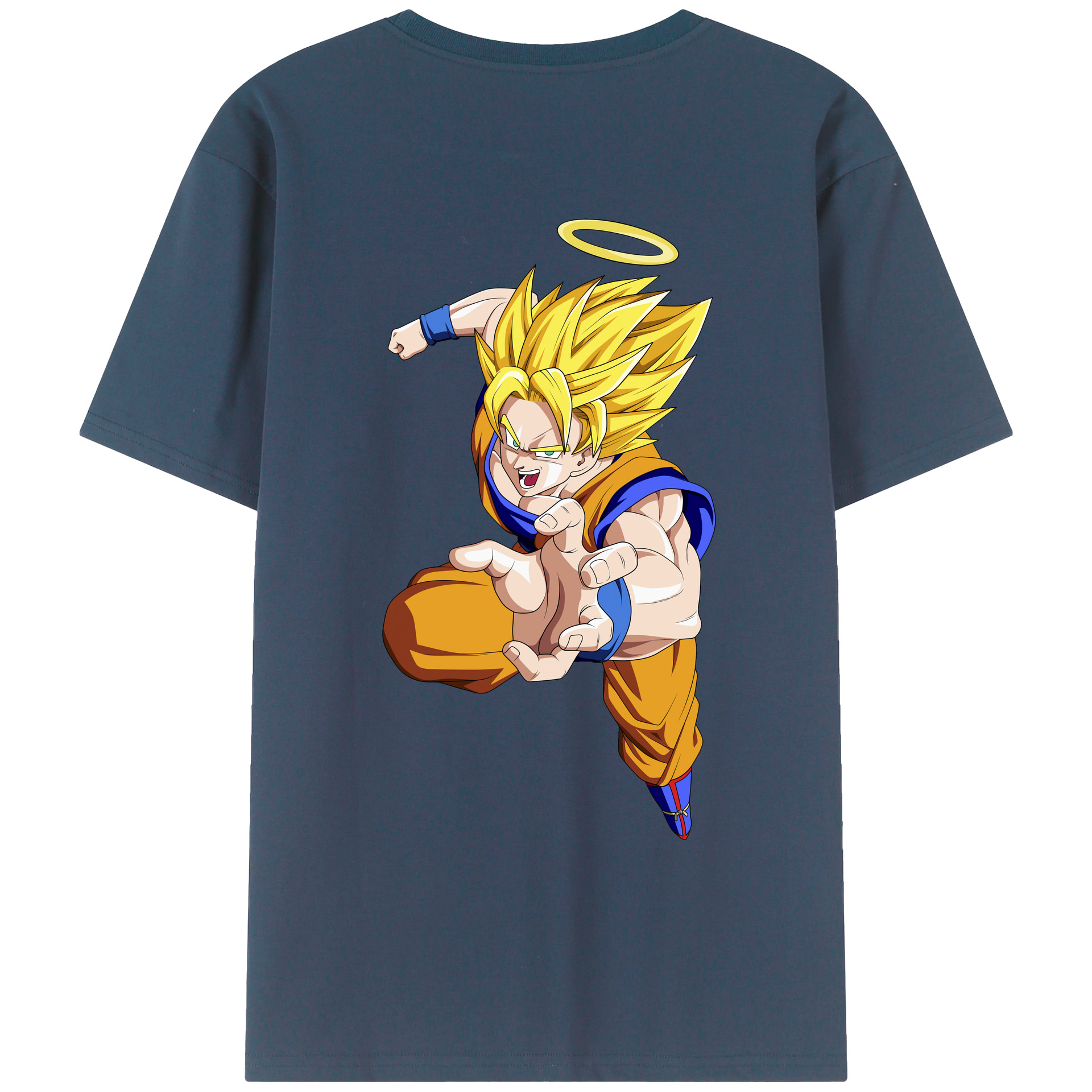 （画像用） ドラゴンボール 孫悟空（そん ごくう）Son Goku カカロット DRAGON BALL Kakarotto 綿100％ メンズ半袖Tシャツ（バックプリント） 通気性