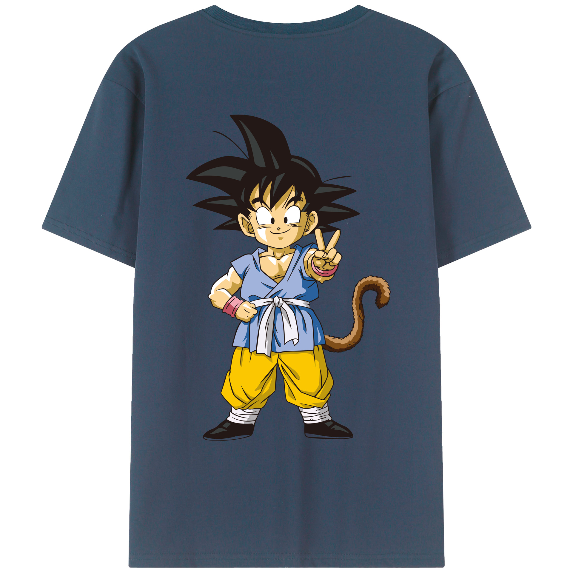 （画像用） ドラゴンボール 孫悟空（そん ごくう）Son Goku カカロット DRAGON BALL Kakarotto 綿100％ メンズ半袖Tシャツ（バックプリント） 通気性