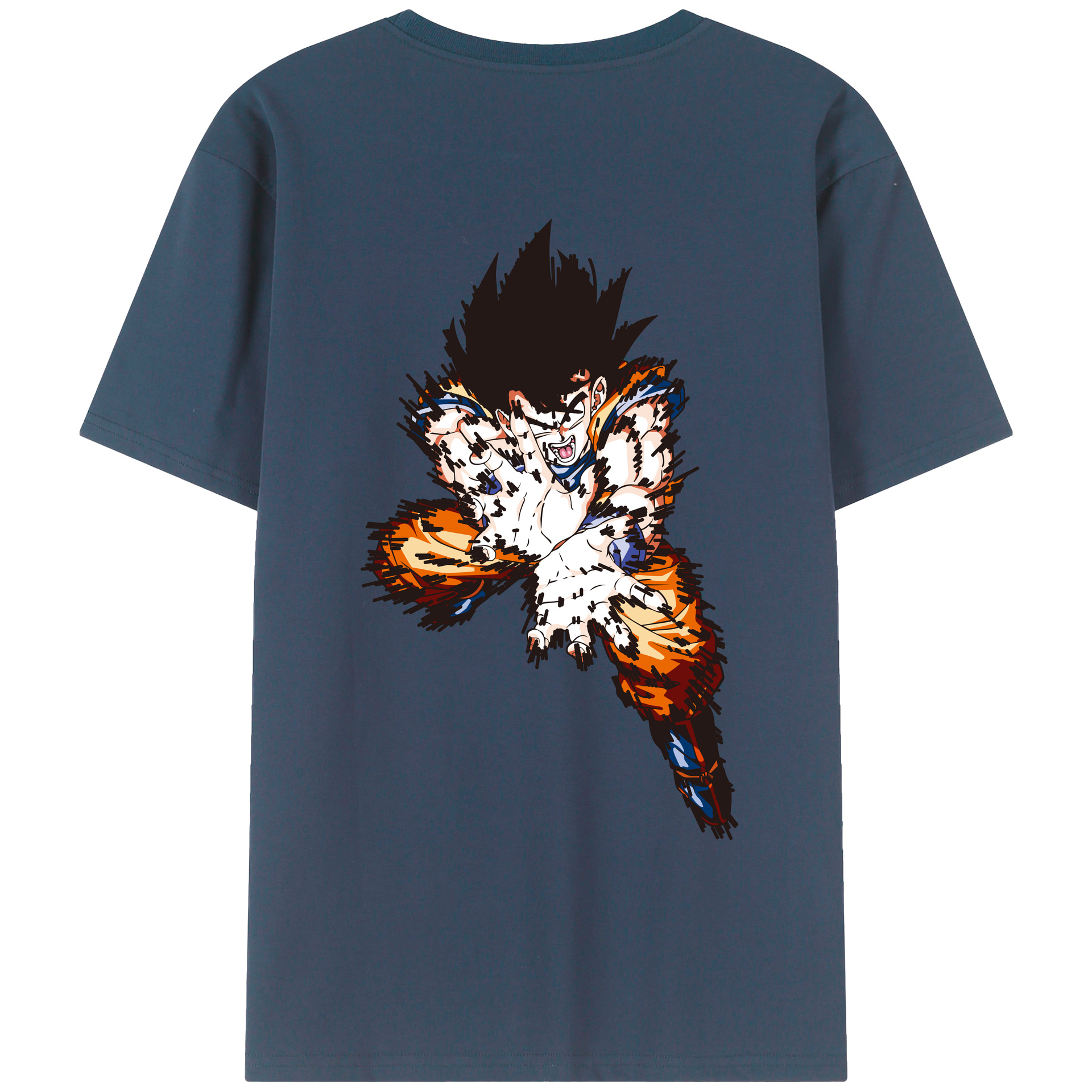 （画像用） ドラゴンボール 孫悟空（そん ごくう）Son Goku カカロット DRAGON BALL Kakarotto 綿100％ メンズ半袖Tシャツ（バックプリント） 通気性