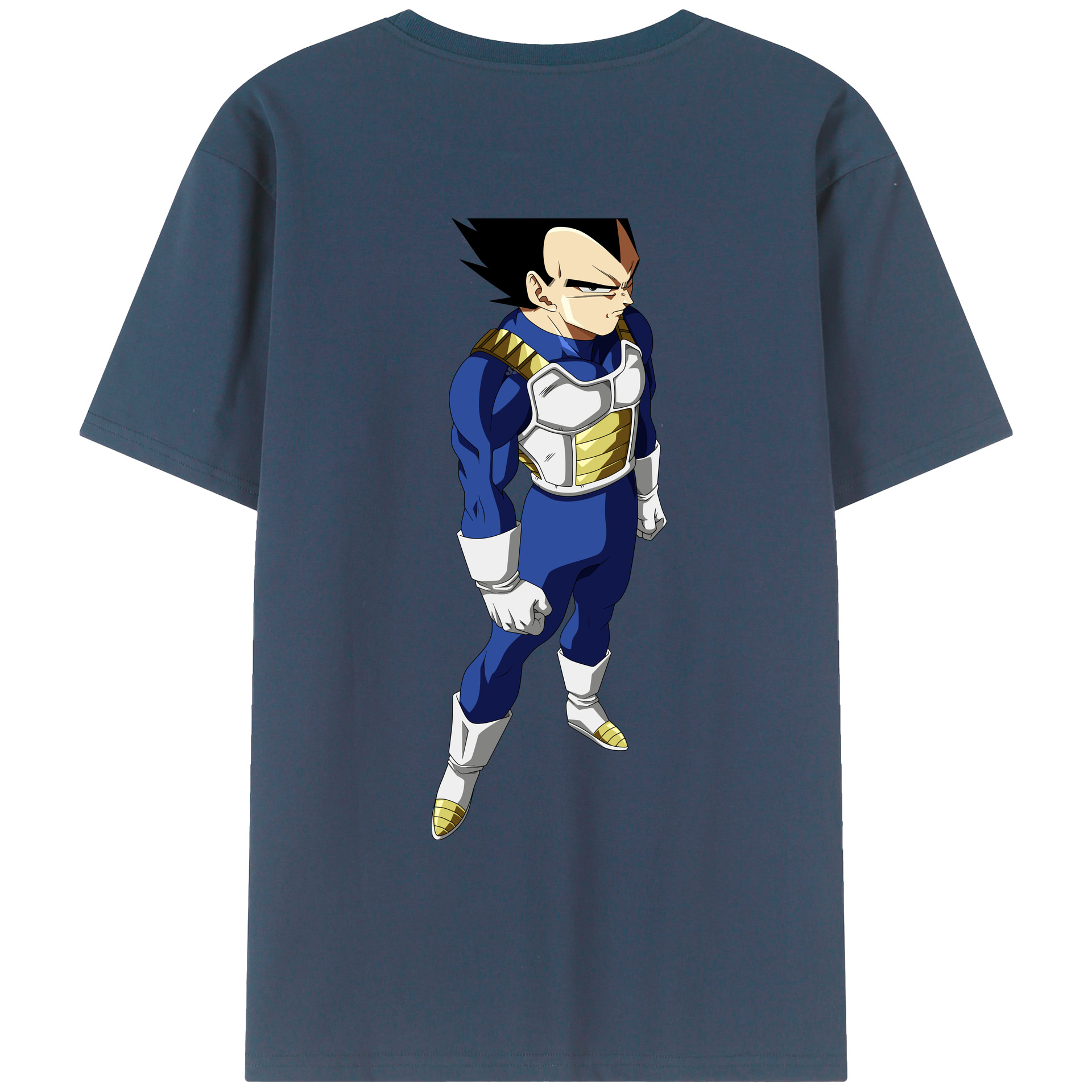 （画像用） ドラゴンボール ベジータ四世（Bejīta Yonsei）DRAGON BALL Vegeta IV 綿100％ メンズ半袖Tシャツ（バックプリント） 通気性