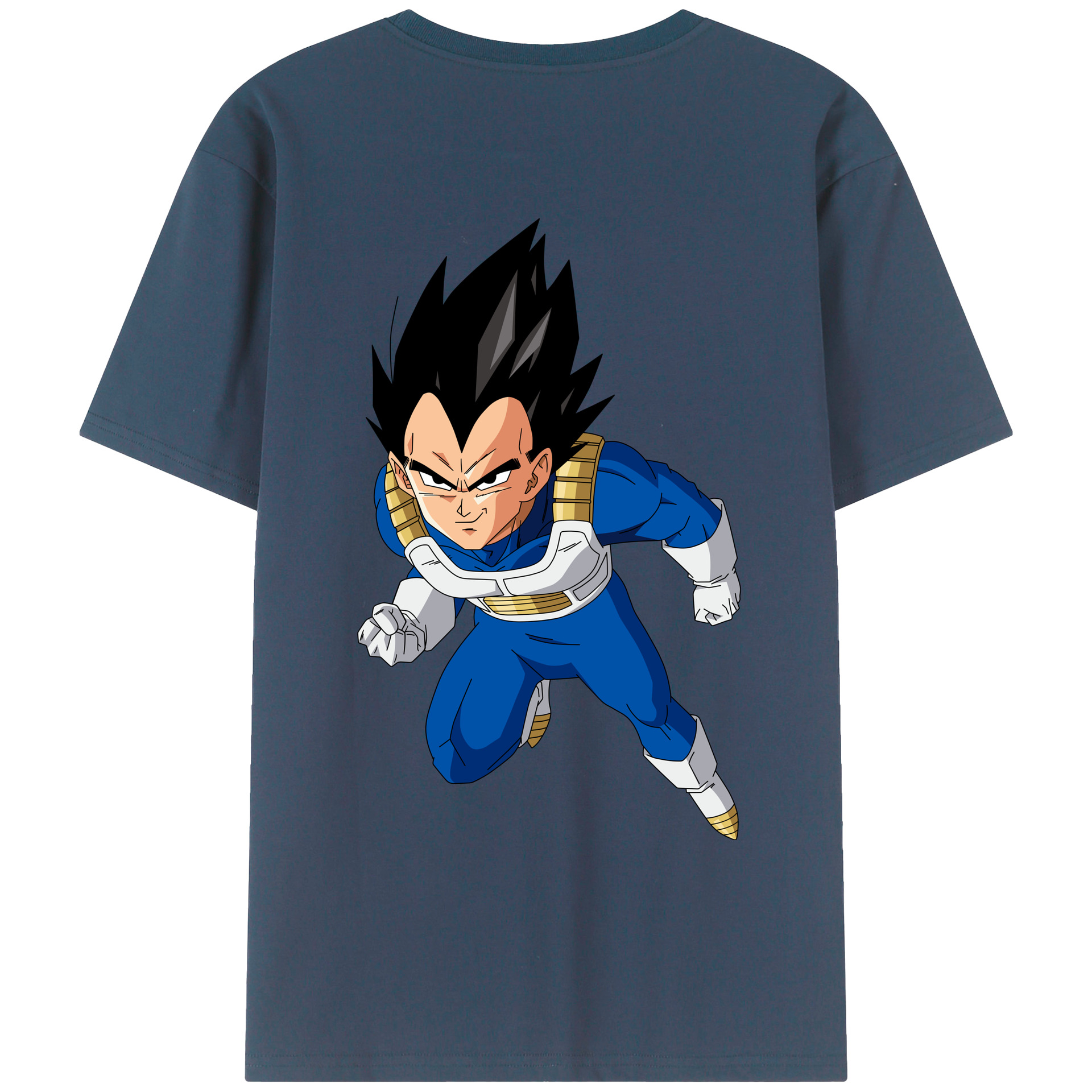 （画像用） ドラゴンボール ベジータ四世（Bejīta Yonsei）DRAGON BALL Vegeta IV 綿100％ メンズ半袖Tシャツ（バックプリント） 通気性
