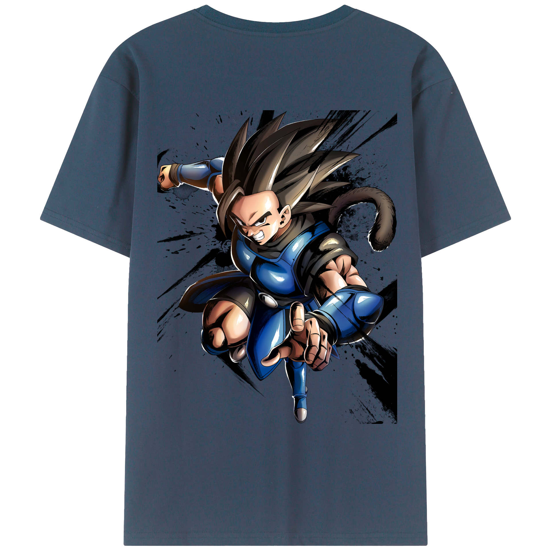 （画像用） ドラゴンボール ベジータ四世（Bejīta Yonsei）DRAGON BALL Vegeta IV 綿100％ メンズ半袖Tシャツ（バックプリント） 通気性