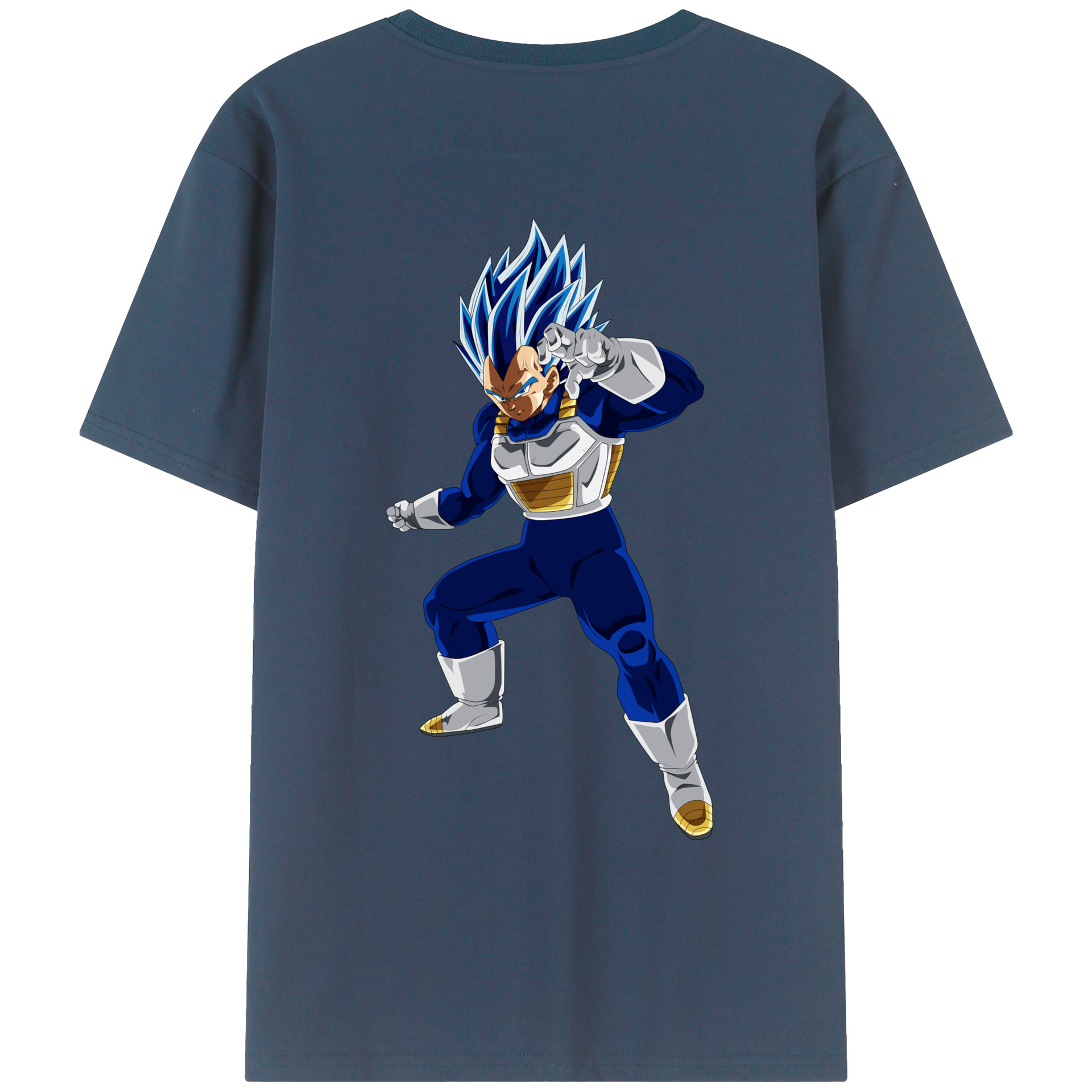 （画像用） ドラゴンボール ベジータ四世（Bejīta Yonsei）DRAGON BALL Vegeta IV 綿100％ メンズ半袖Tシャツ（バックプリント） 通気性