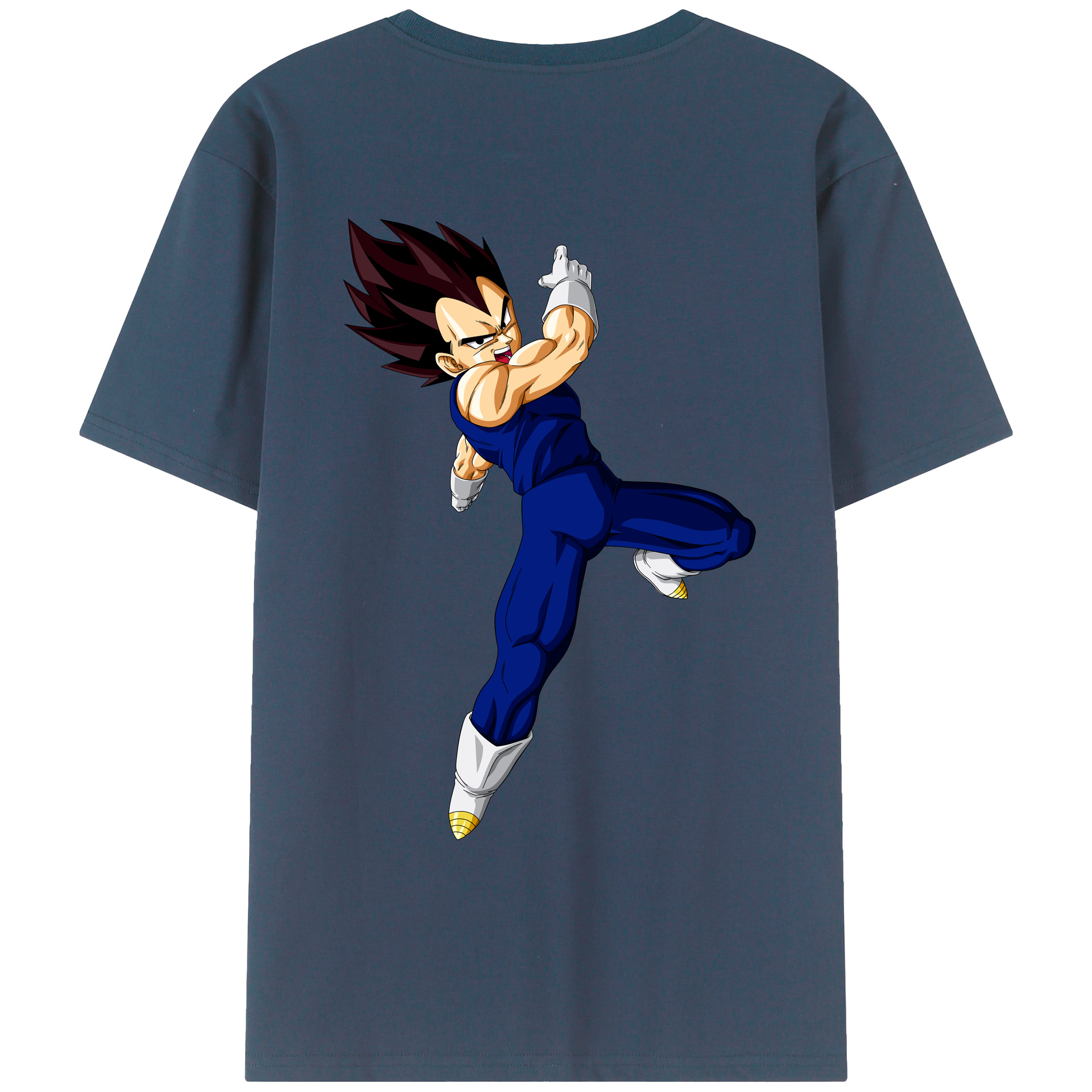 （画像用） ドラゴンボール ベジータ四世（Bejīta Yonsei）DRAGON BALL Vegeta IV 綿100％ メンズ半袖Tシャツ（バックプリント） 通気性