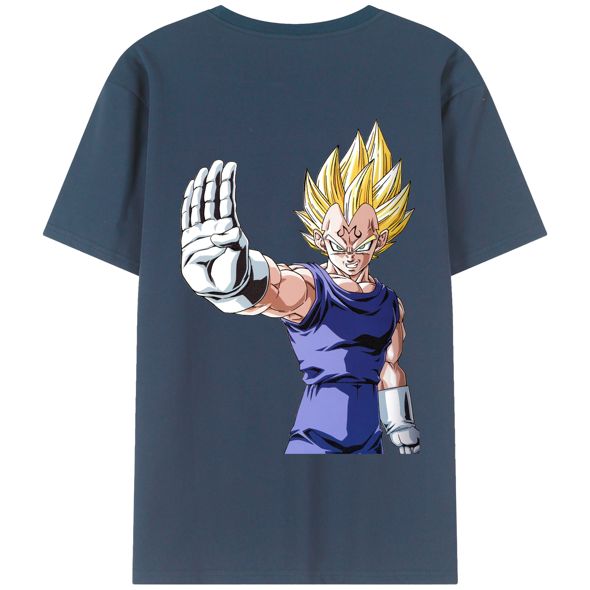 （画像用） ドラゴンボール ベジータ四世（Bejīta Yonsei）DRAGON BALL Vegeta IV 綿100％ メンズ半袖Tシャツ（バックプリント） 通気性