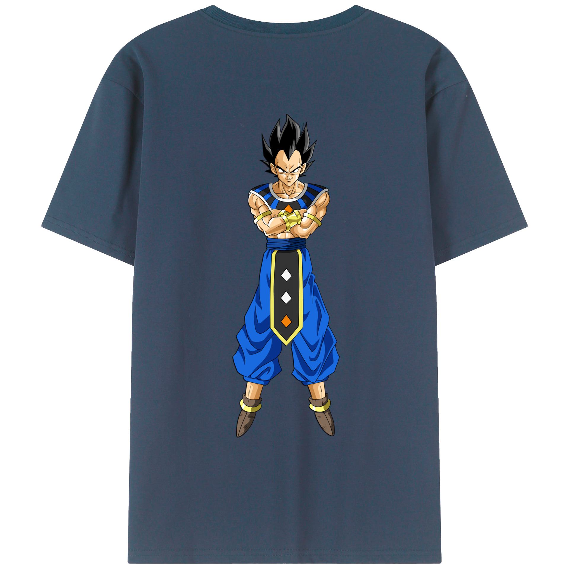 （画像用） ドラゴンボール ベジータ四世（Bejīta Yonsei）DRAGON BALL Vegeta IV 綿100％ メンズ半袖Tシャツ（バックプリント） 通気性