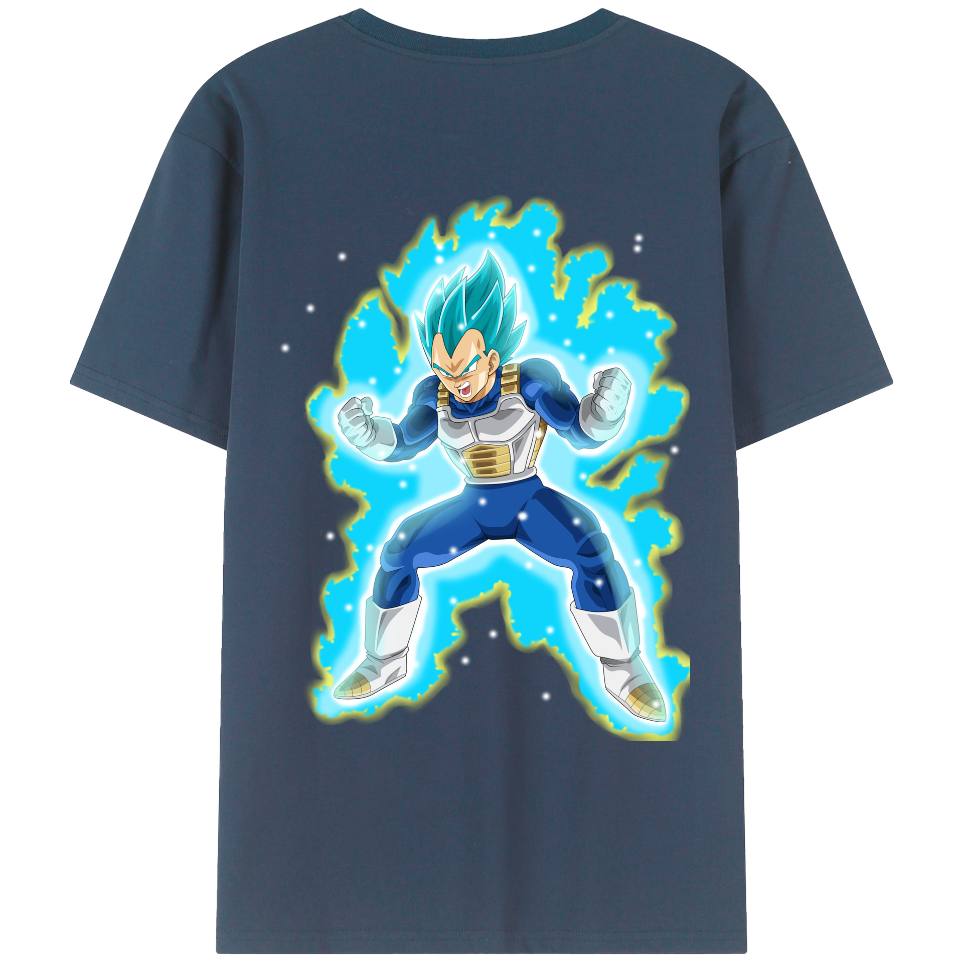 （画像用） ドラゴンボール ベジータ四世（Bejīta Yonsei）DRAGON BALL Vegeta IV 綿100％ メンズ半袖Tシャツ（バックプリント） 通気性