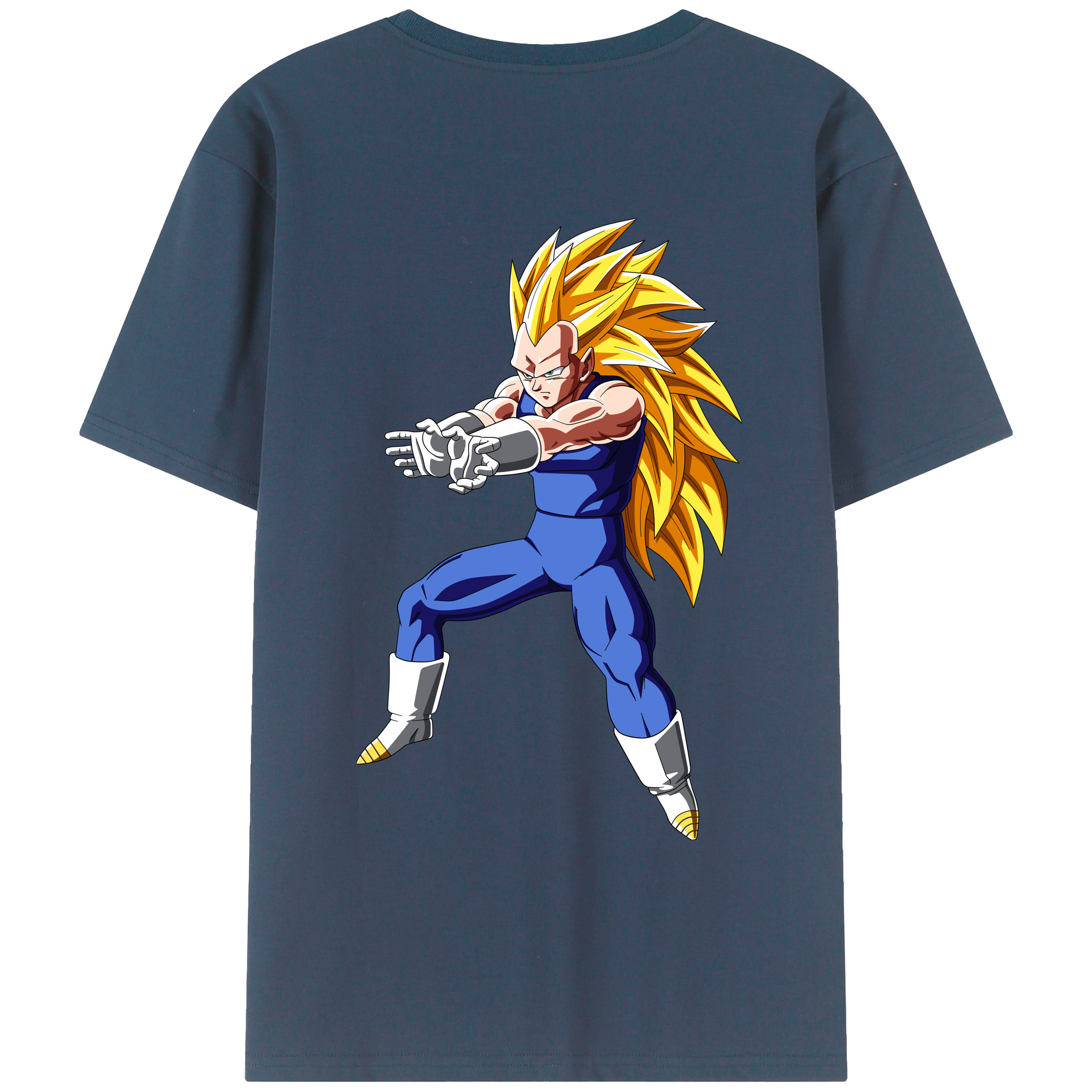 （画像用） ドラゴンボール ベジータ四世（Bejīta Yonsei）DRAGON BALL Vegeta IV 綿100％ メンズ半袖Tシャツ（バックプリント） 通気性