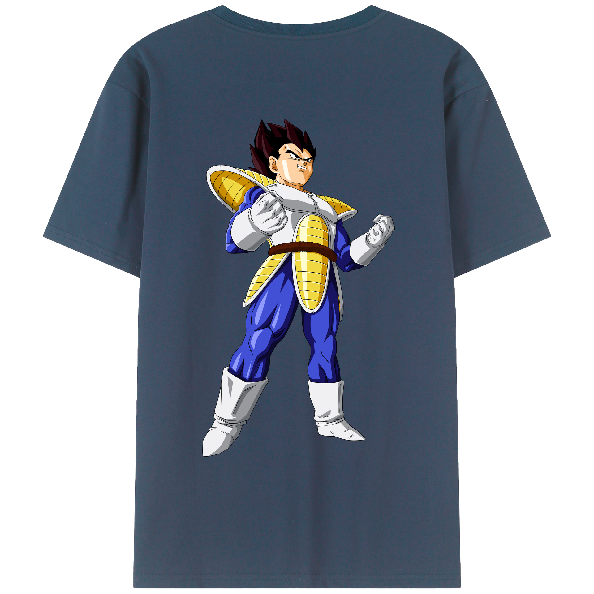 （画像用） ドラゴンボール ベジータ四世（Bejīta Yonsei）DRAGON BALL Vegeta IV 綿100％ メンズ半袖Tシャツ（バックプリント） 通気性