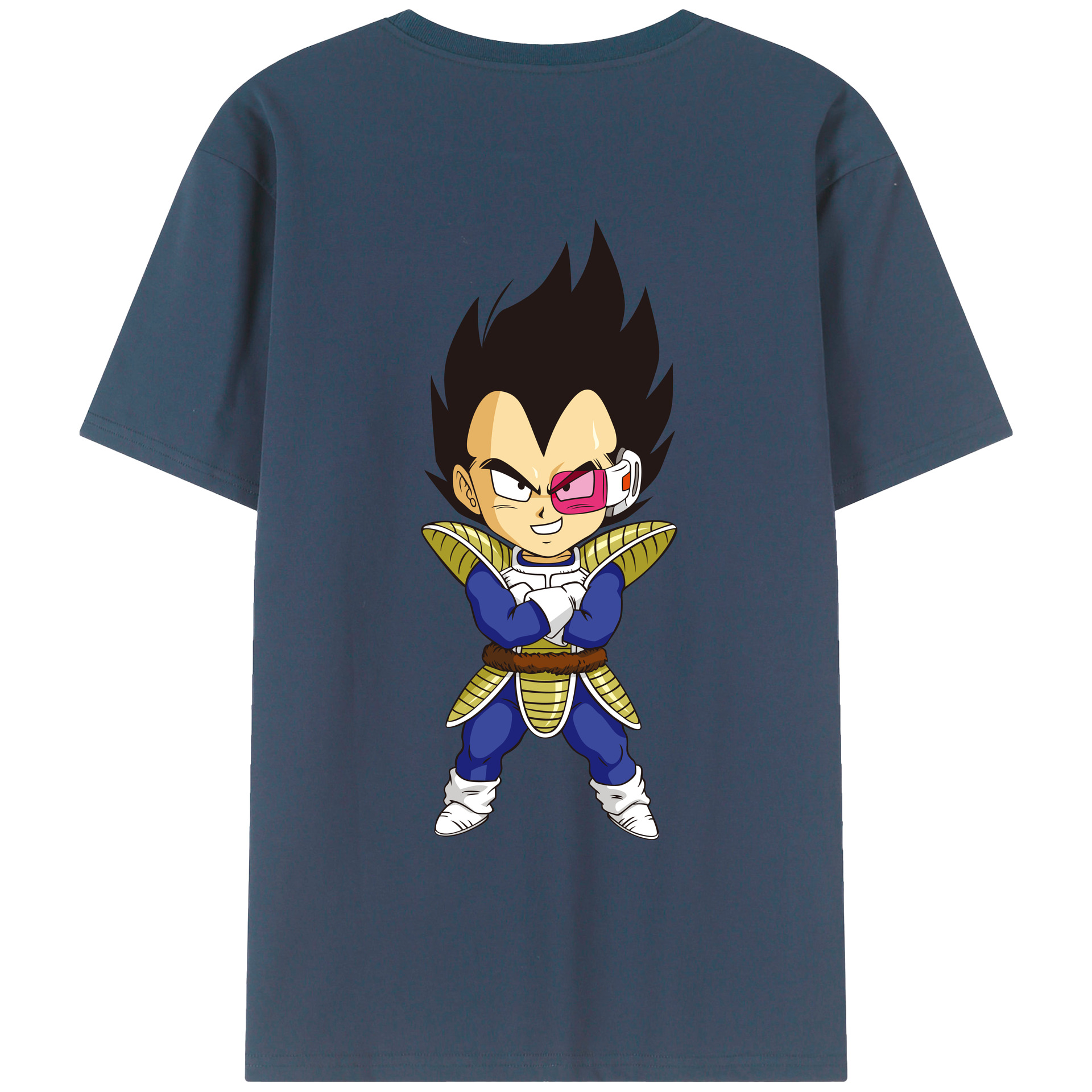 （画像用） ドラゴンボール ベジータ四世（Bejīta Yonsei）DRAGON BALL Vegeta IV 綿100％ メンズ半袖Tシャツ（バックプリント） 通気性