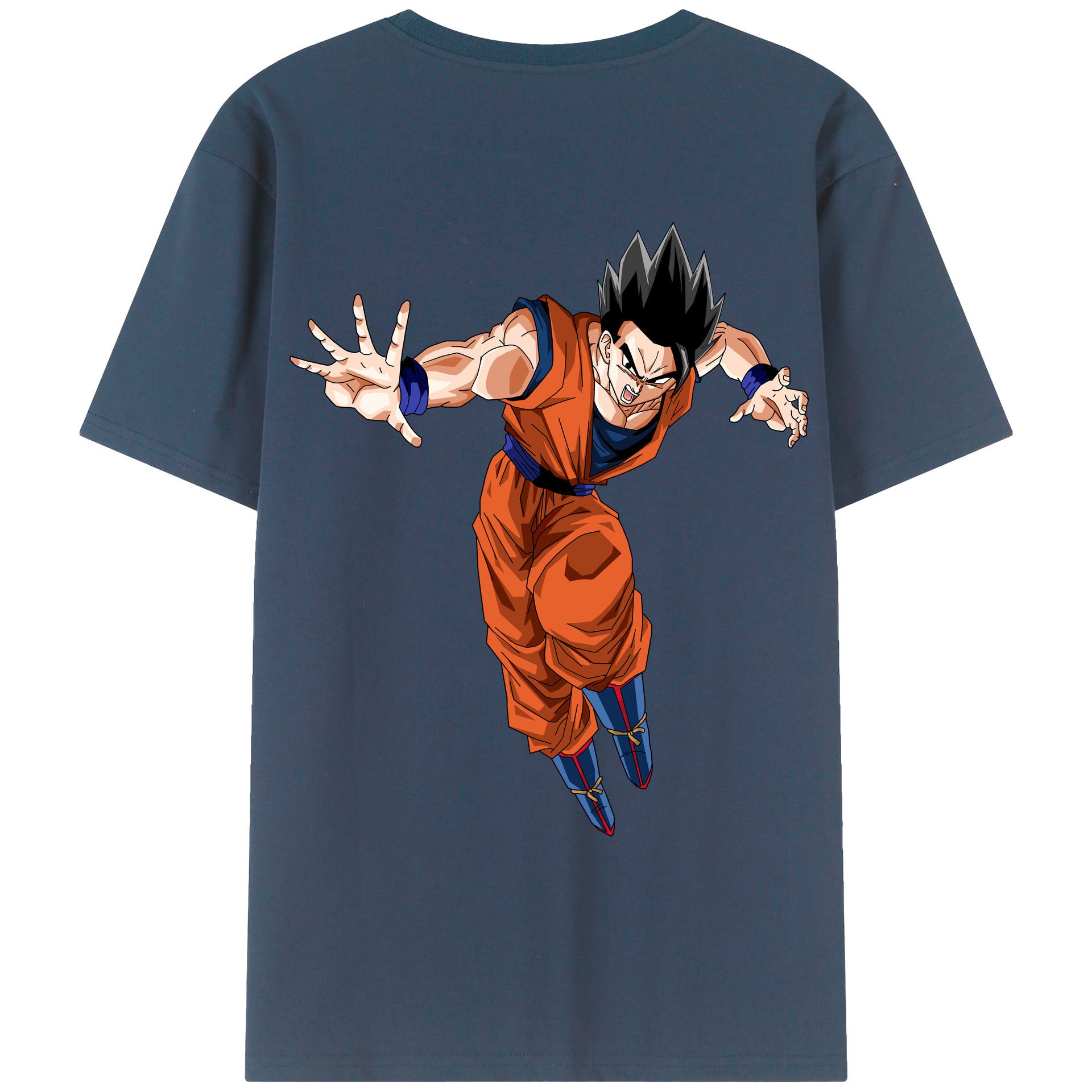 （画像用） ドラゴンボール 孫 悟飯（そんごはん）DRAGON BALL Son Gohan 綿100％ メンズ半袖Tシャツ（バックプリント） 通気性