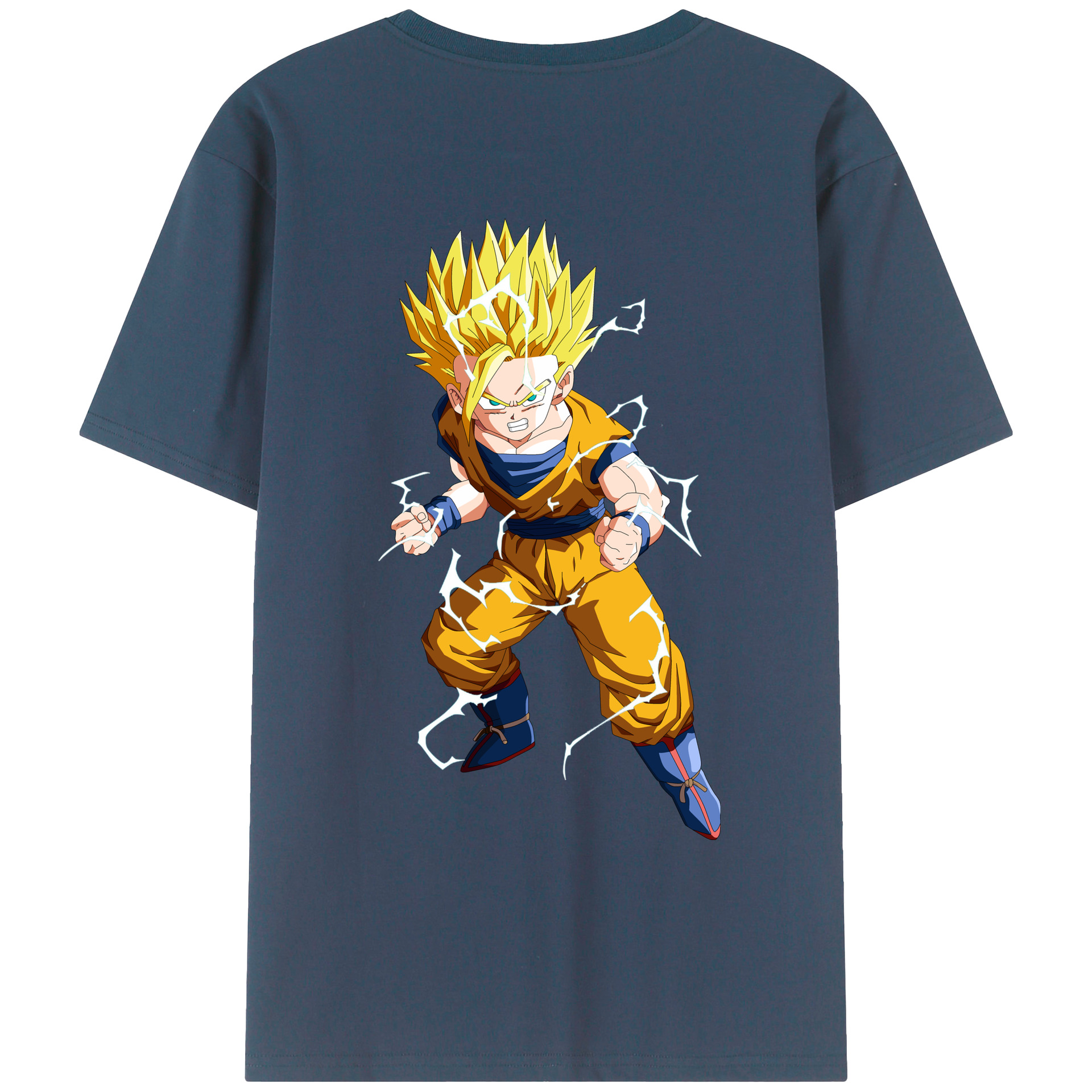 （画像用） ドラゴンボール 孫 悟飯（そんごはん）DRAGON BALL Son Gohan 綿100％ メンズ半袖Tシャツ（バックプリント） 通気性