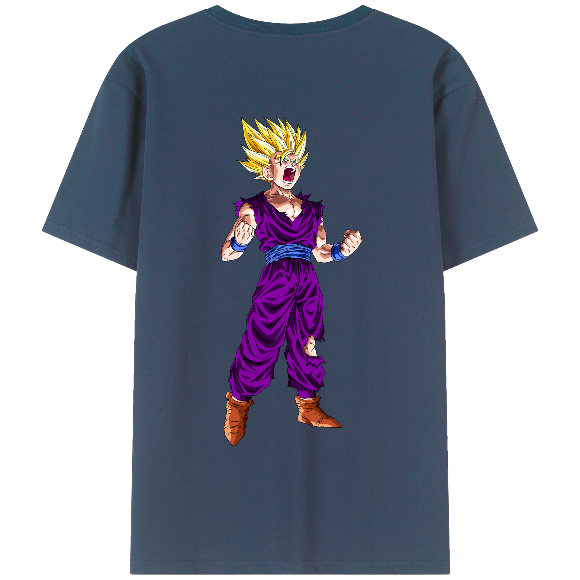 （画像用） ドラゴンボール 孫 悟飯（そんごはん）DRAGON BALL Son Gohan 綿100％ メンズ半袖Tシャツ（バックプリント） 通気性
