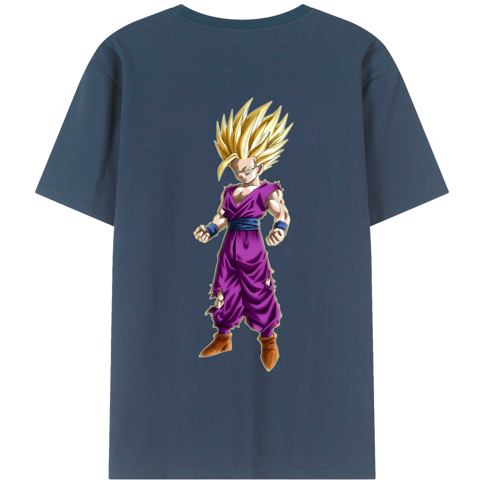 （画像用） ドラゴンボール 孫 悟飯（そんごはん）DRAGON BALL Son Gohan 綿100％ メンズ半袖Tシャツ（バックプリント） 通気性