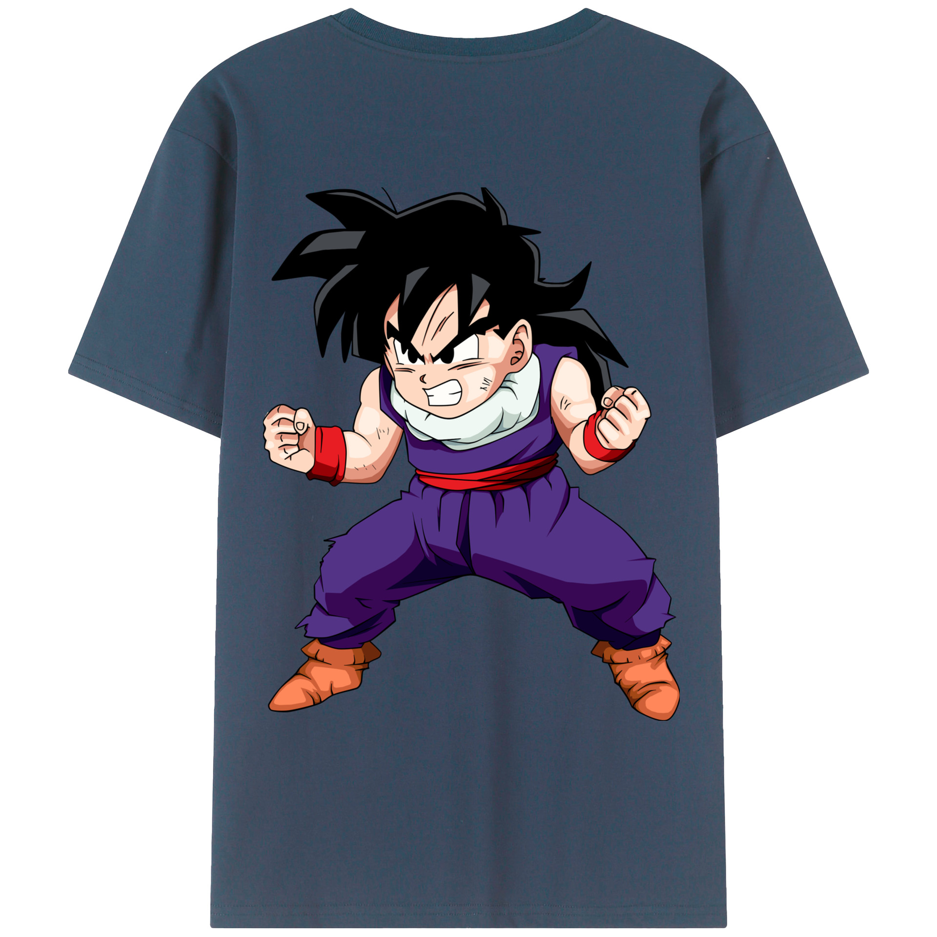 （画像用） ドラゴンボール 孫 悟飯（そんごはん）DRAGON BALL Son Gohan 綿100％ メンズ半袖Tシャツ（バックプリント） 通気性