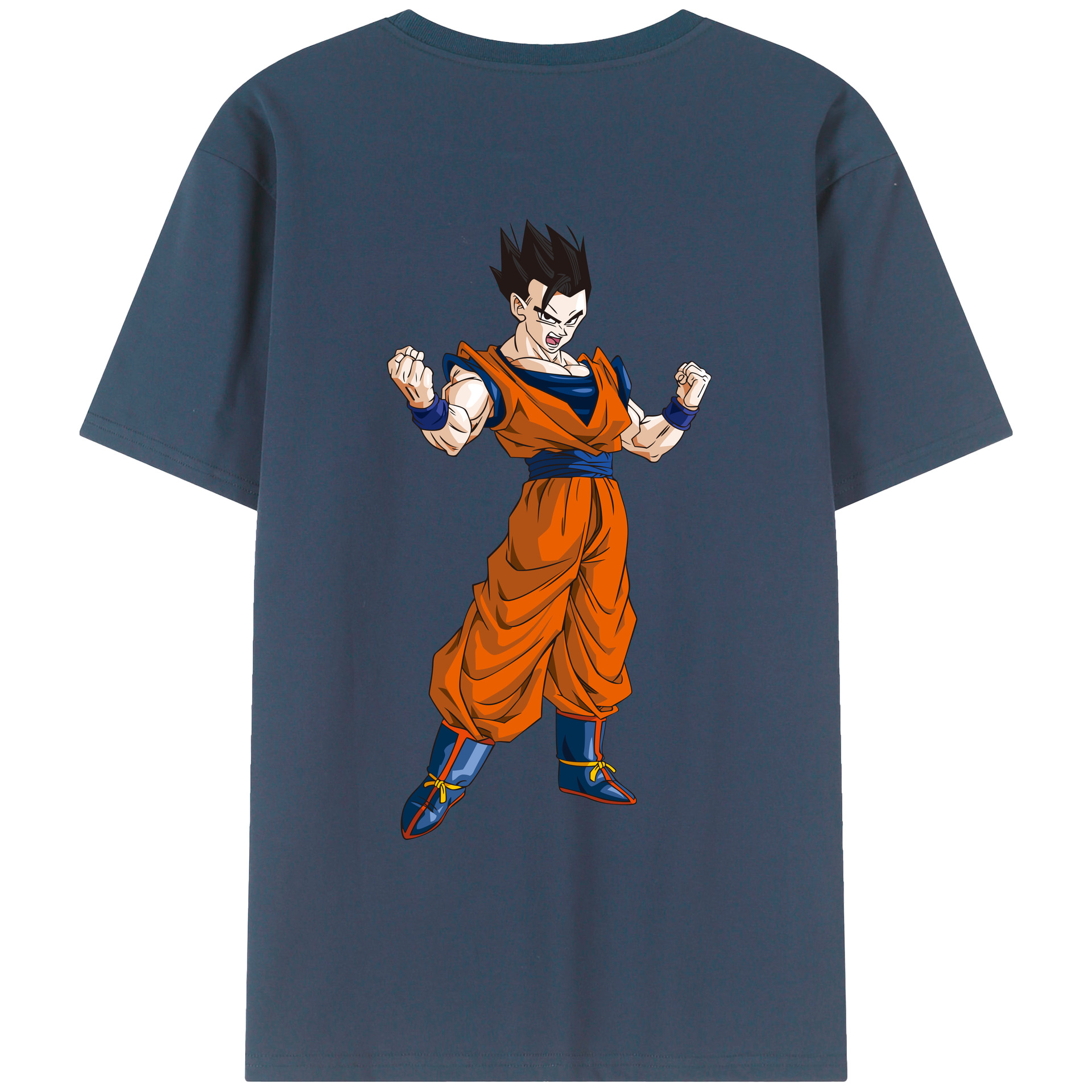 （画像用） ドラゴンボール 孫 悟飯（そんごはん）DRAGON BALL Son Gohan 綿100％ メンズ半袖Tシャツ（バックプリント） 通気性