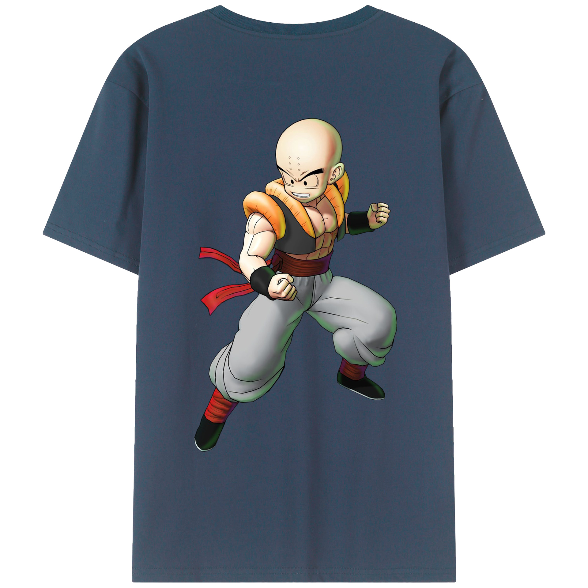 （画像用） ドラゴンボール クリリン DRAGON BALL krillin 綿100％ メンズ半袖Tシャツ（バックプリント） 通気性