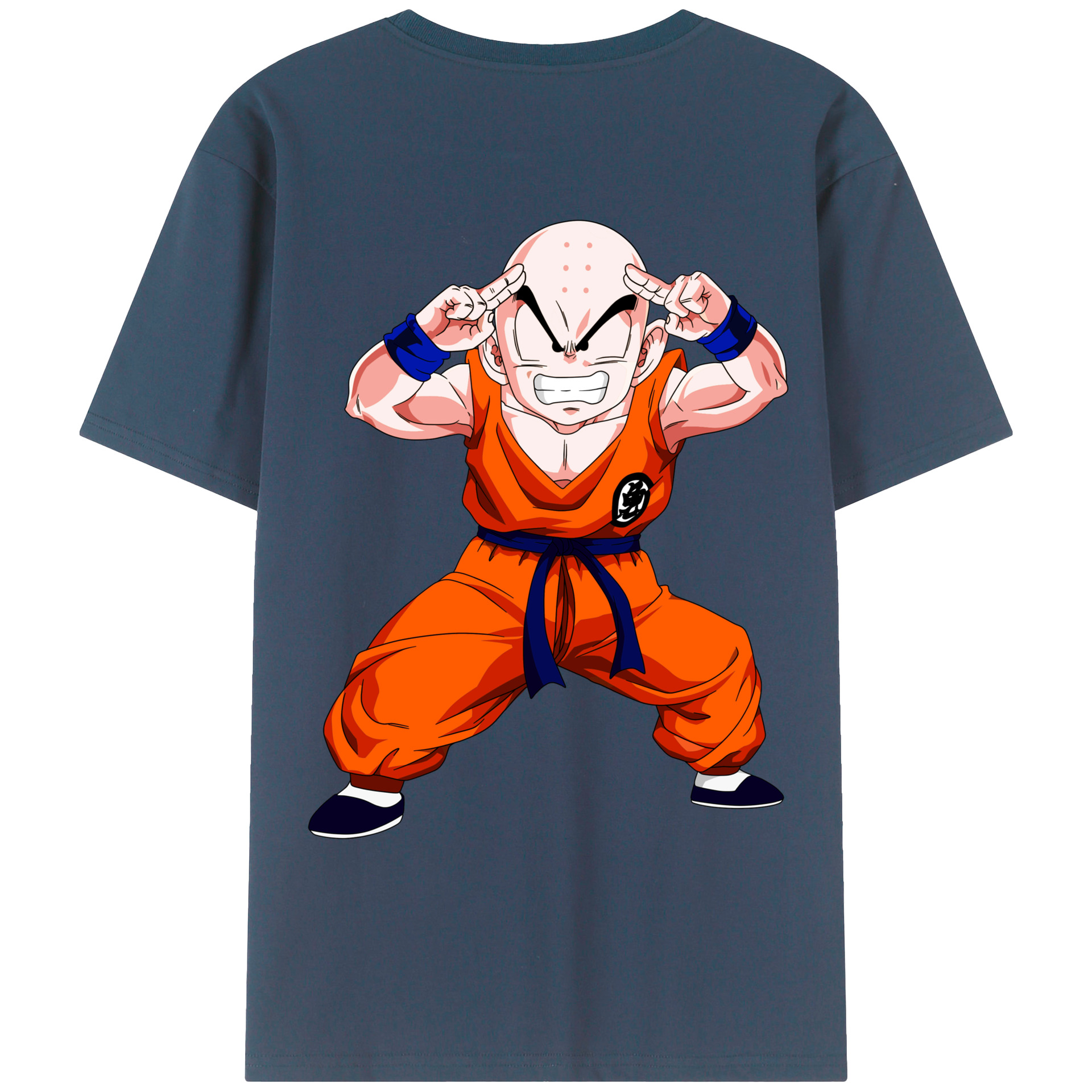 （画像用） ドラゴンボール クリリン DRAGON BALL krillin 綿100％ メンズ半袖Tシャツ（バックプリント） 通気性