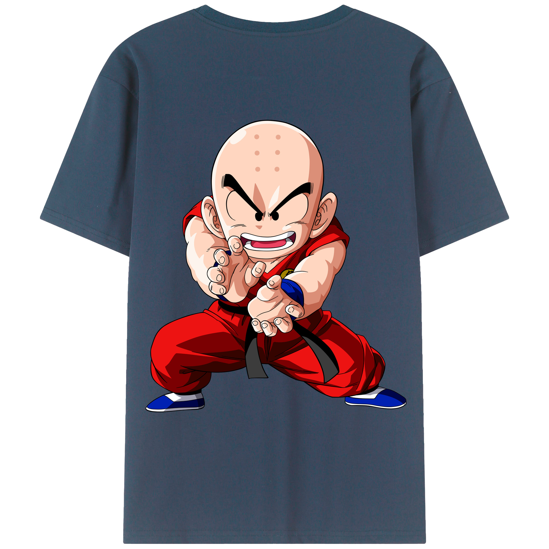 （画像用） ドラゴンボール クリリン DRAGON BALL krillin 綿100％ メンズ半袖Tシャツ（バックプリント） 通気性