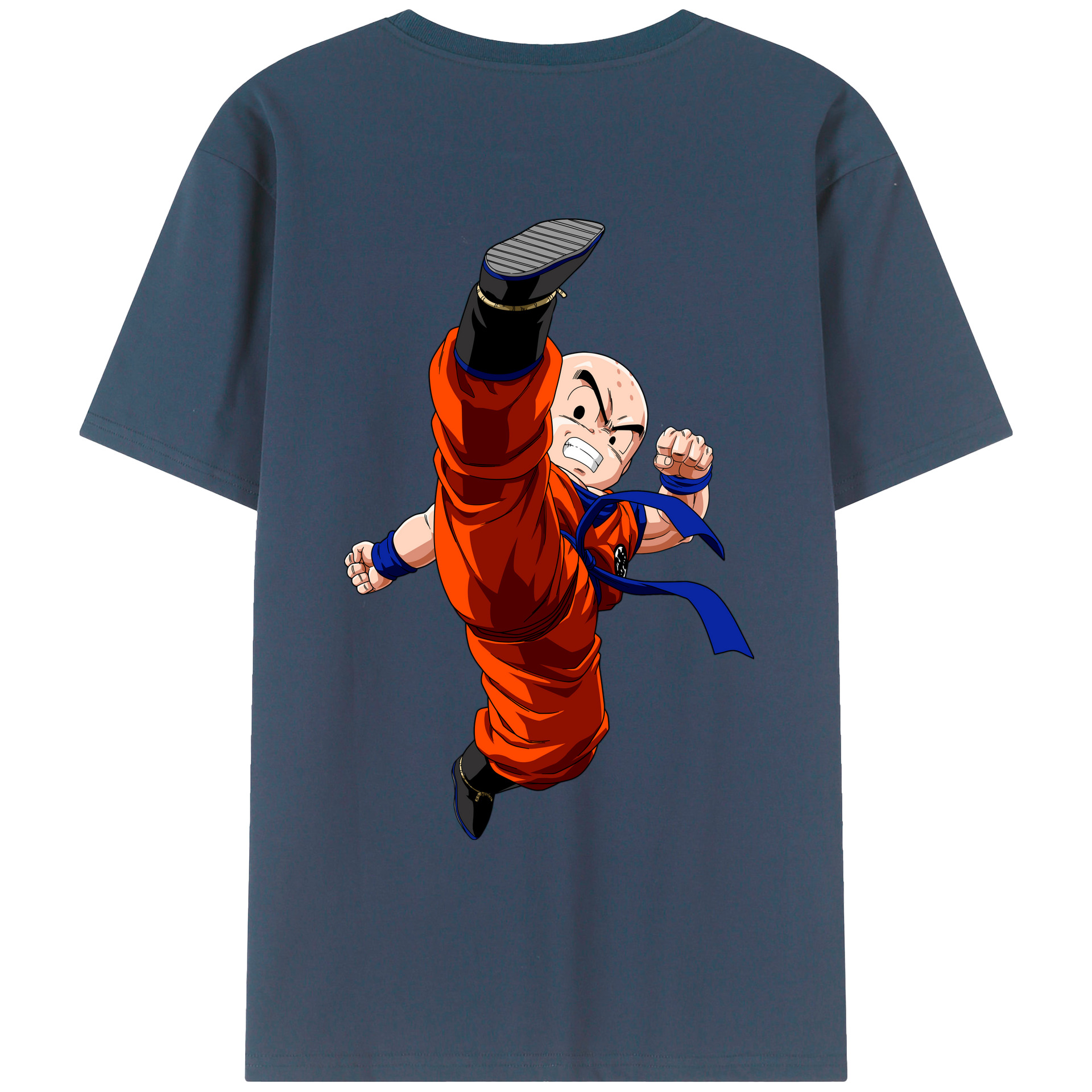 （画像用） ドラゴンボール クリリン DRAGON BALL krillin 綿100％ メンズ半袖Tシャツ（バックプリント） 通気性