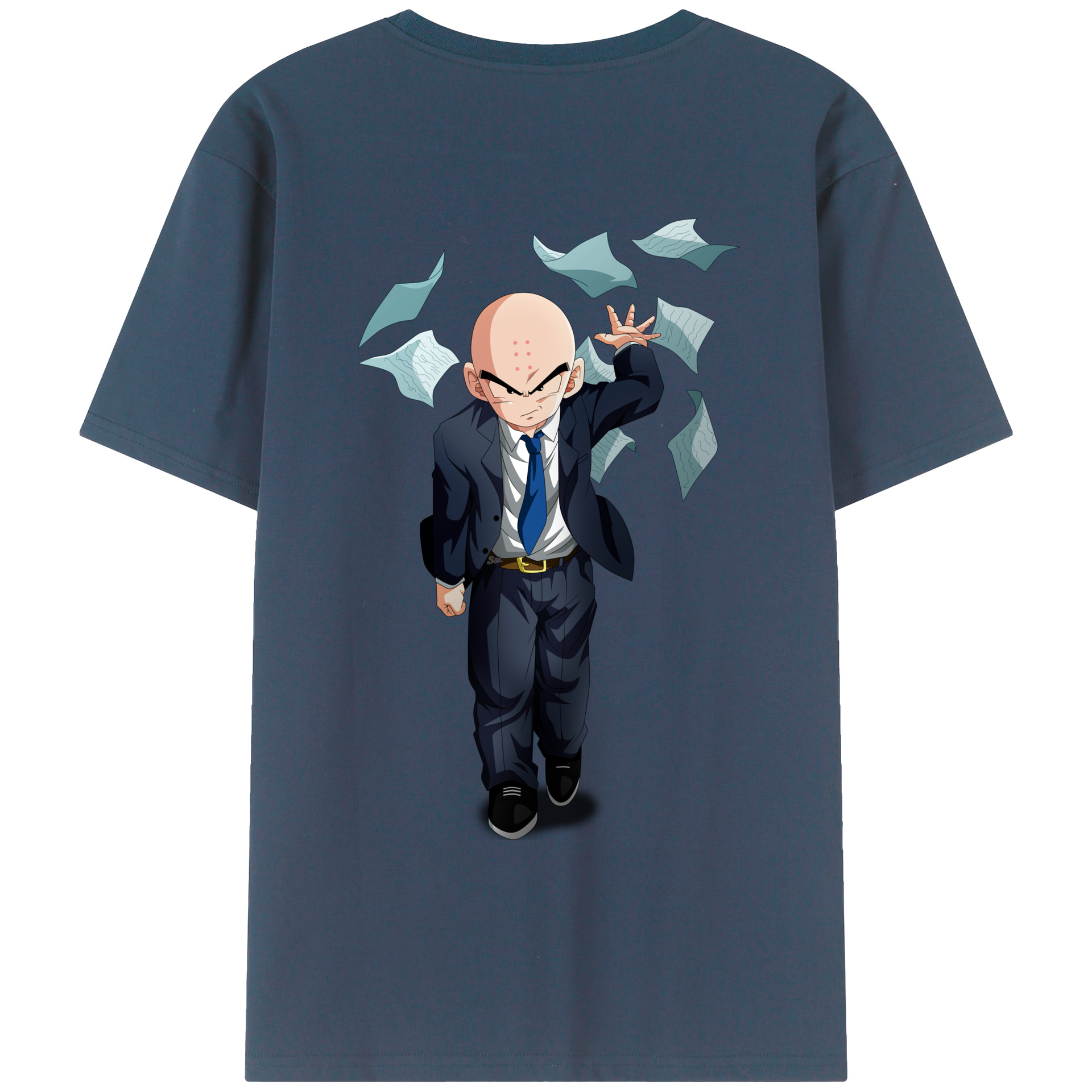 （画像用） ドラゴンボール クリリン DRAGON BALL krillin 綿100％ メンズ半袖Tシャツ（バックプリント） 通気性