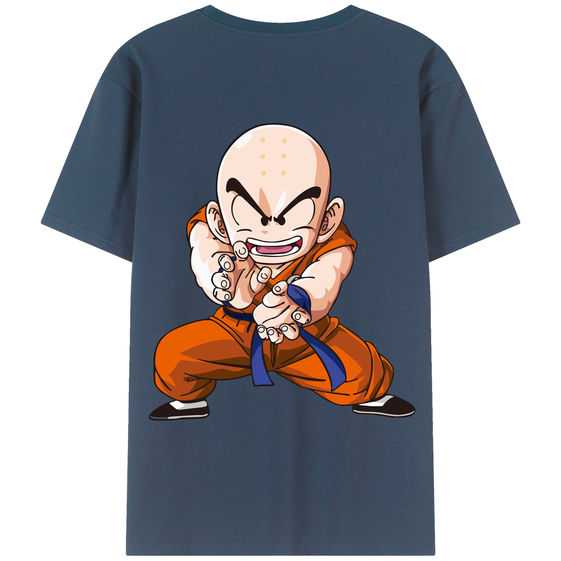 （画像用） ドラゴンボール クリリン DRAGON BALL krillin 綿100％ メンズ半袖Tシャツ（バックプリント） 通気性