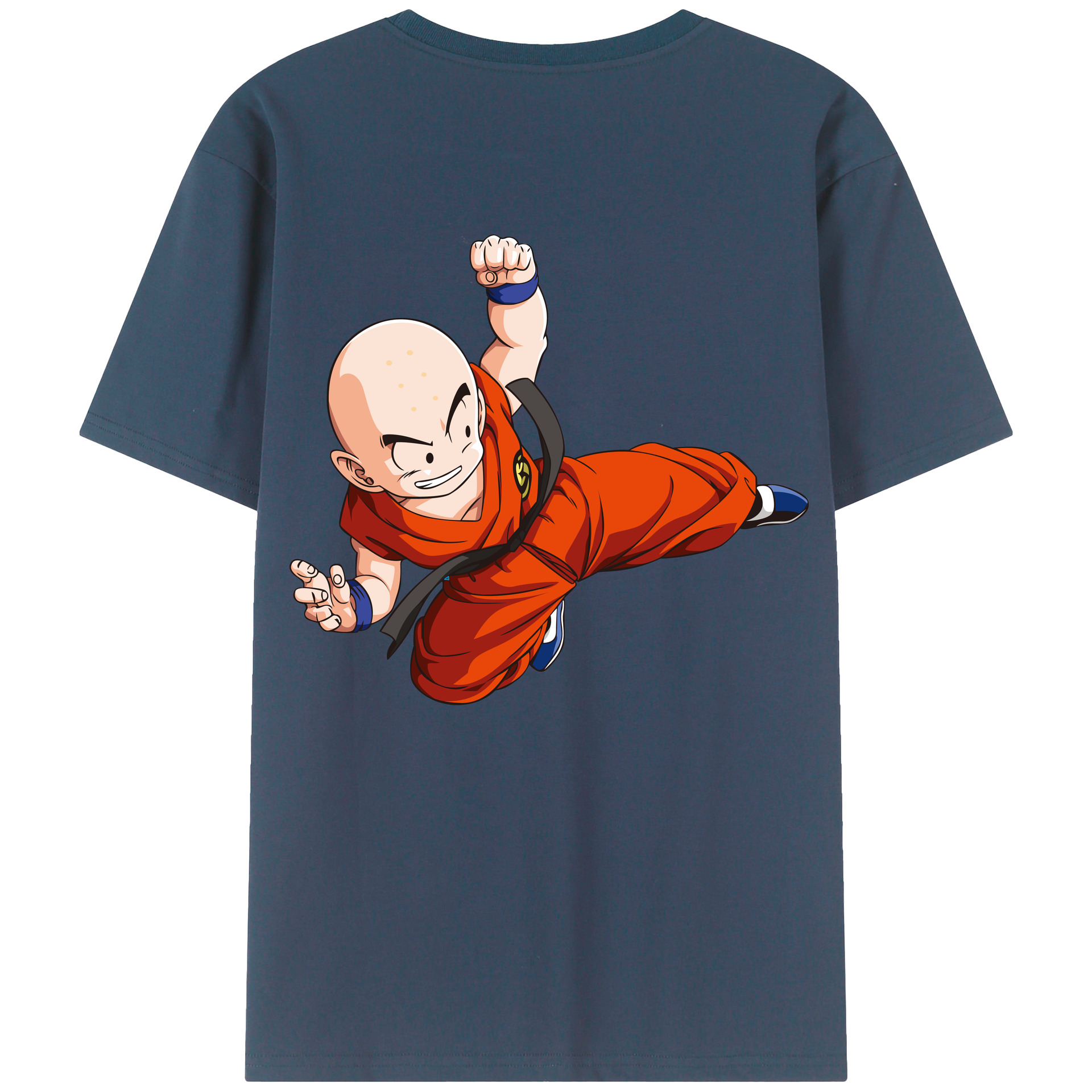 （画像用） ドラゴンボール クリリン DRAGON BALL krillin 綿100％ メンズ半袖Tシャツ（バックプリント） 通気性