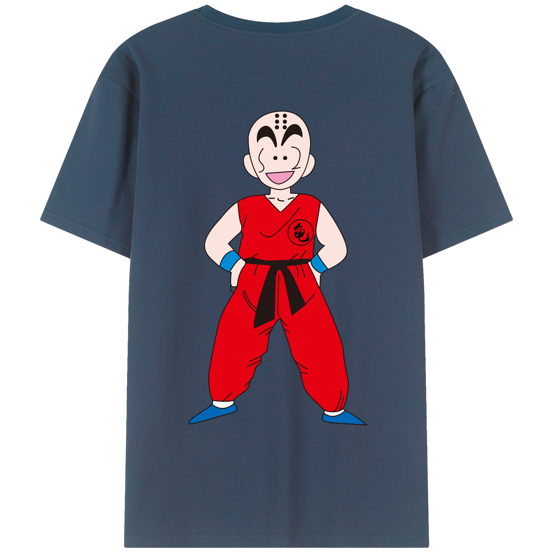 （画像用） ドラゴンボール クリリン DRAGON BALL krillin 綿100％ メンズ半袖Tシャツ（バックプリント） 通気性
