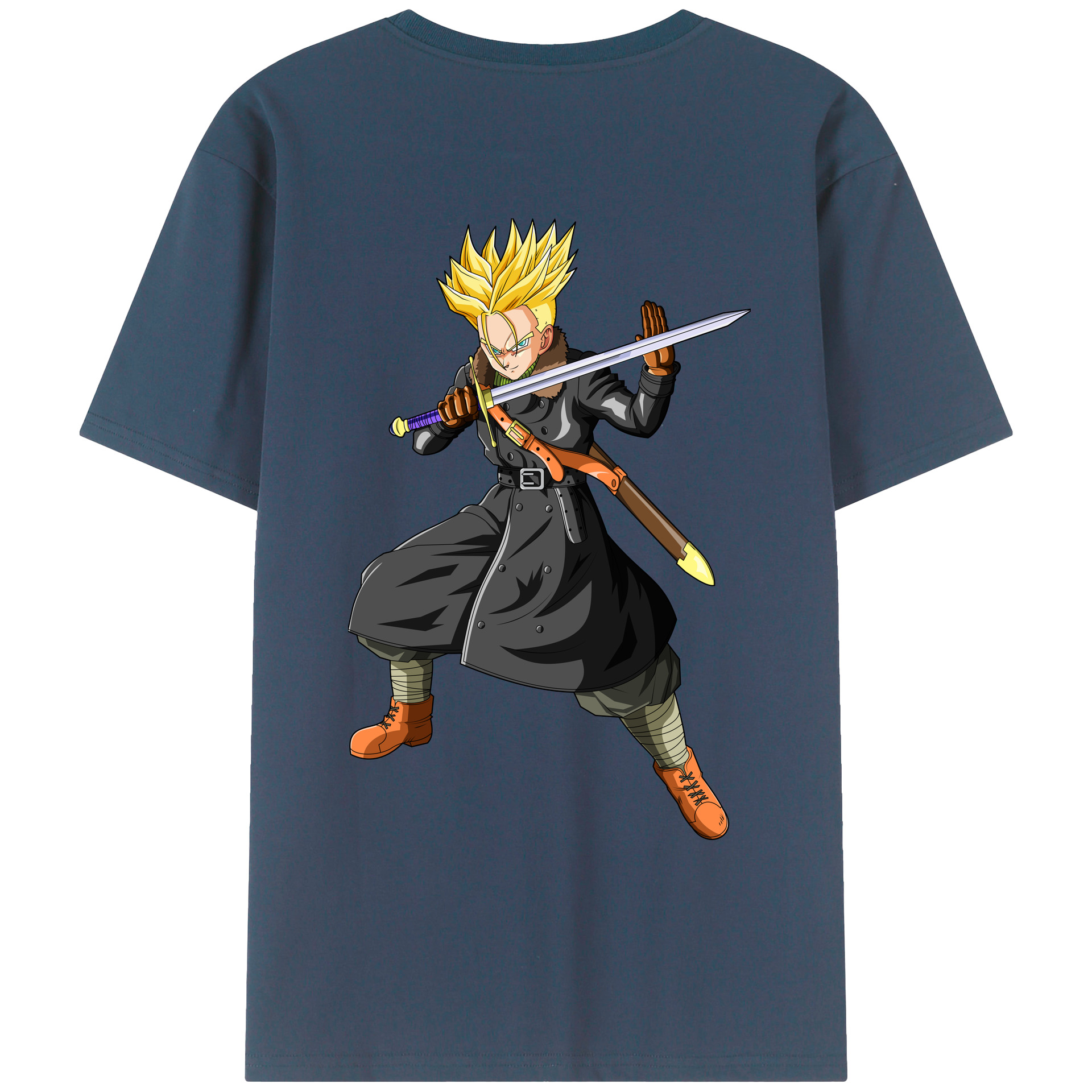 （画像用） ドラゴンボール トランクス（Torankusu）DRAGON BALL Trunks 綿100％ メンズ半袖Tシャツ（バックプリント） 通気性