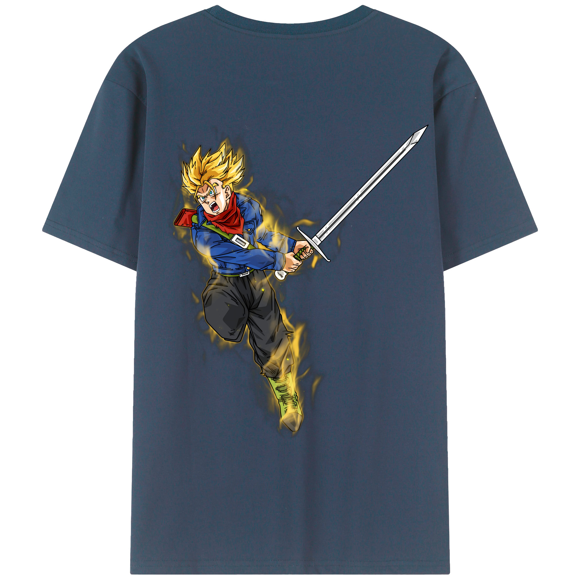 （画像用） ドラゴンボール トランクス（Torankusu）DRAGON BALL Trunks 綿100％ メンズ半袖Tシャツ（バックプリント） 通気性