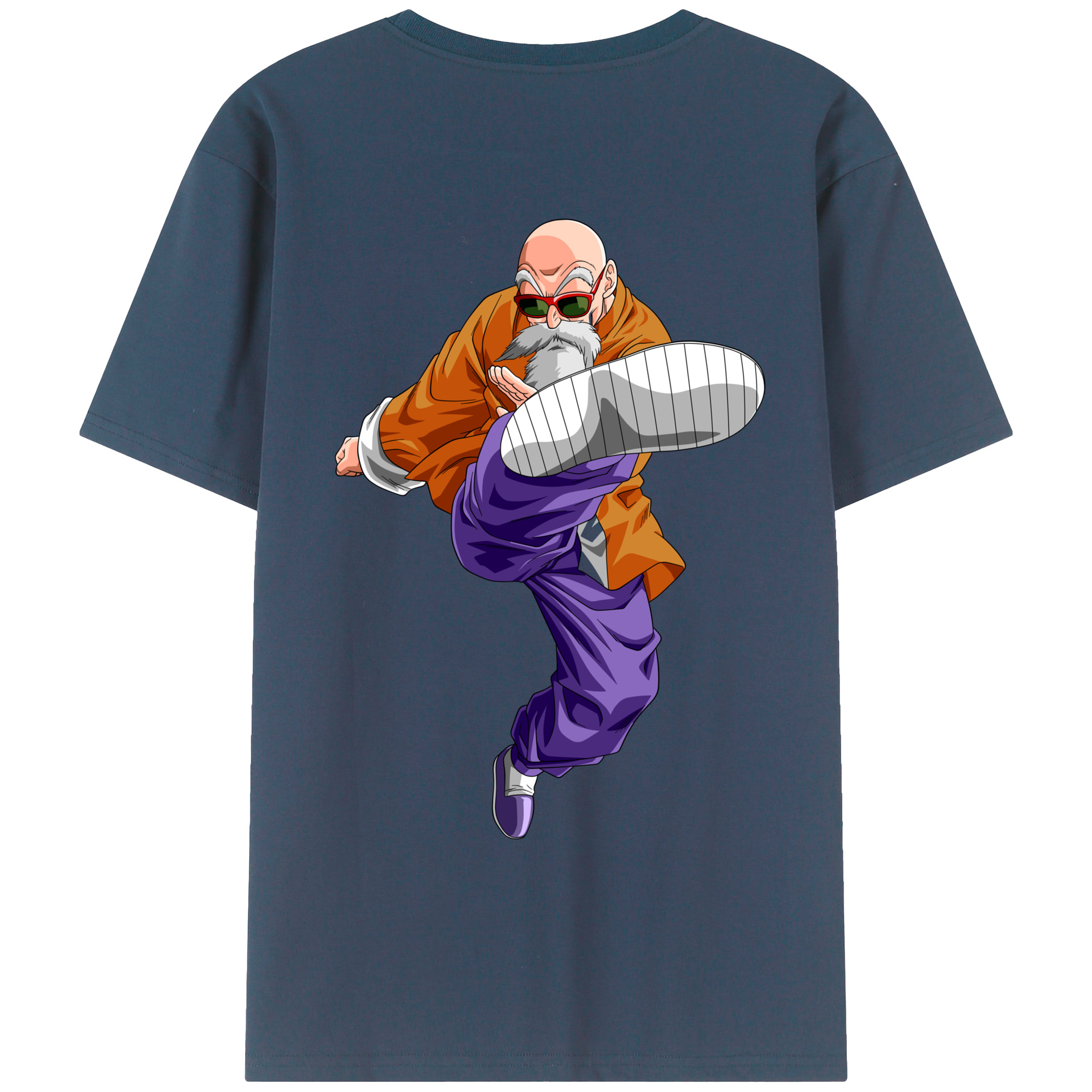 （画像用） ドラゴンボール 亀仙人（かめせんにん） DRAGON BALL Master Roshi Kame Sennin 綿100％ メンズ半袖Tシャツ（バックプリント） 通気性