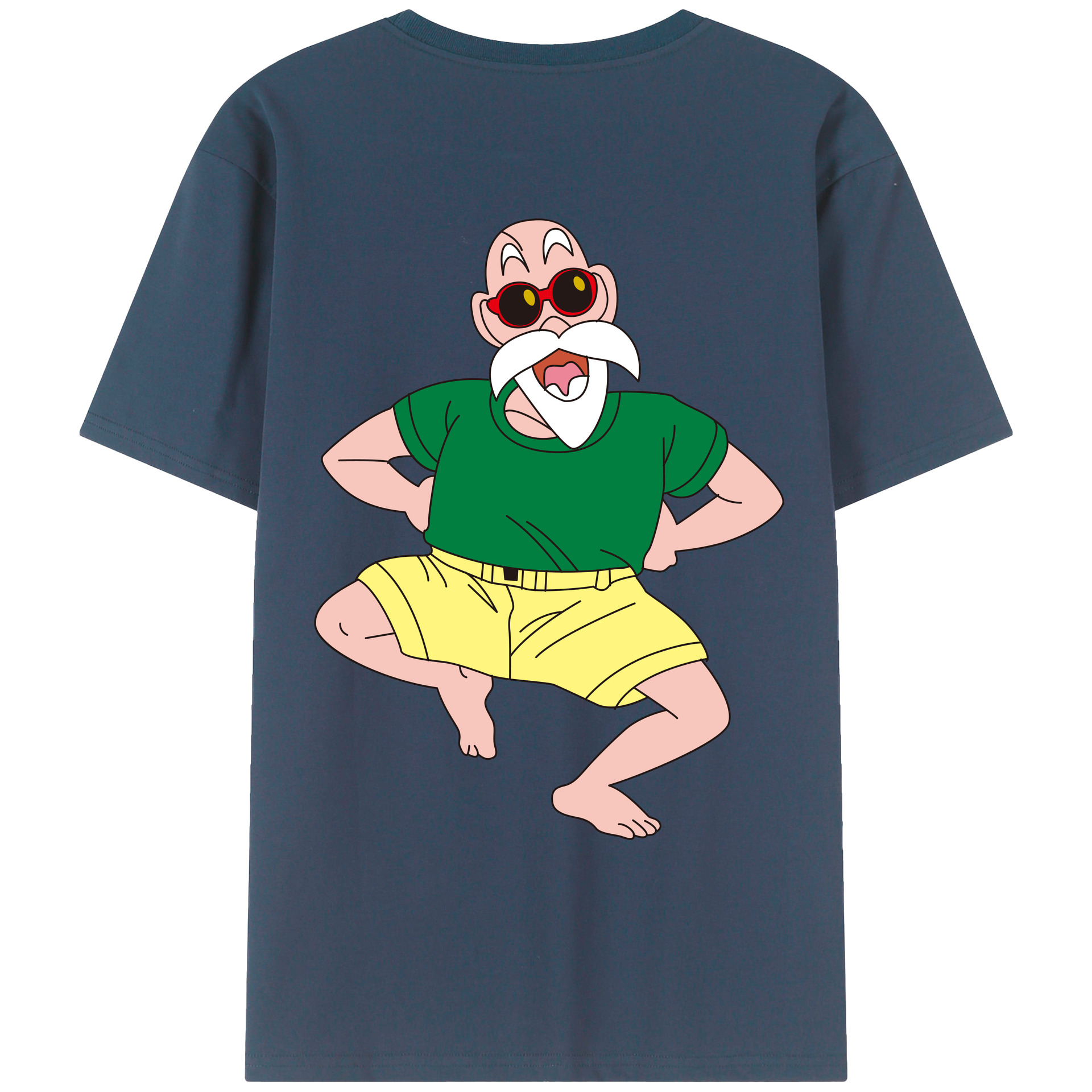 （画像用） ドラゴンボール 亀仙人（かめせんにん） DRAGON BALL Master Roshi Kame Sennin 綿100％ メンズ半袖Tシャツ（バックプリント） 通気性
