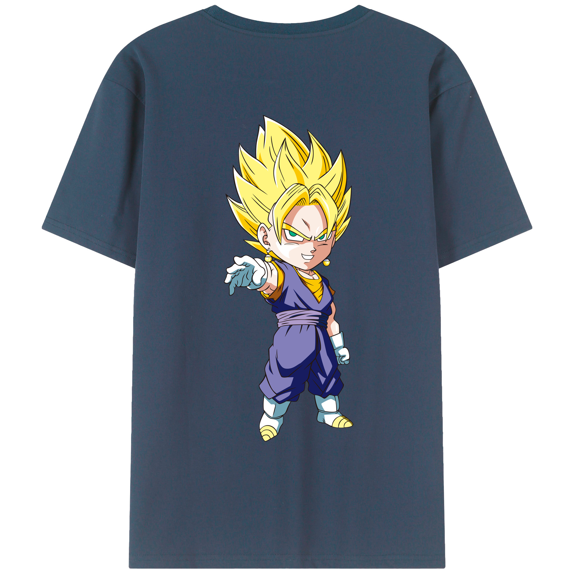 （画像用） ドラゴンボール ベジット DRAGON BALL Vegetto 綿100％ メンズ半袖Tシャツ（バックプリント） 通気性
