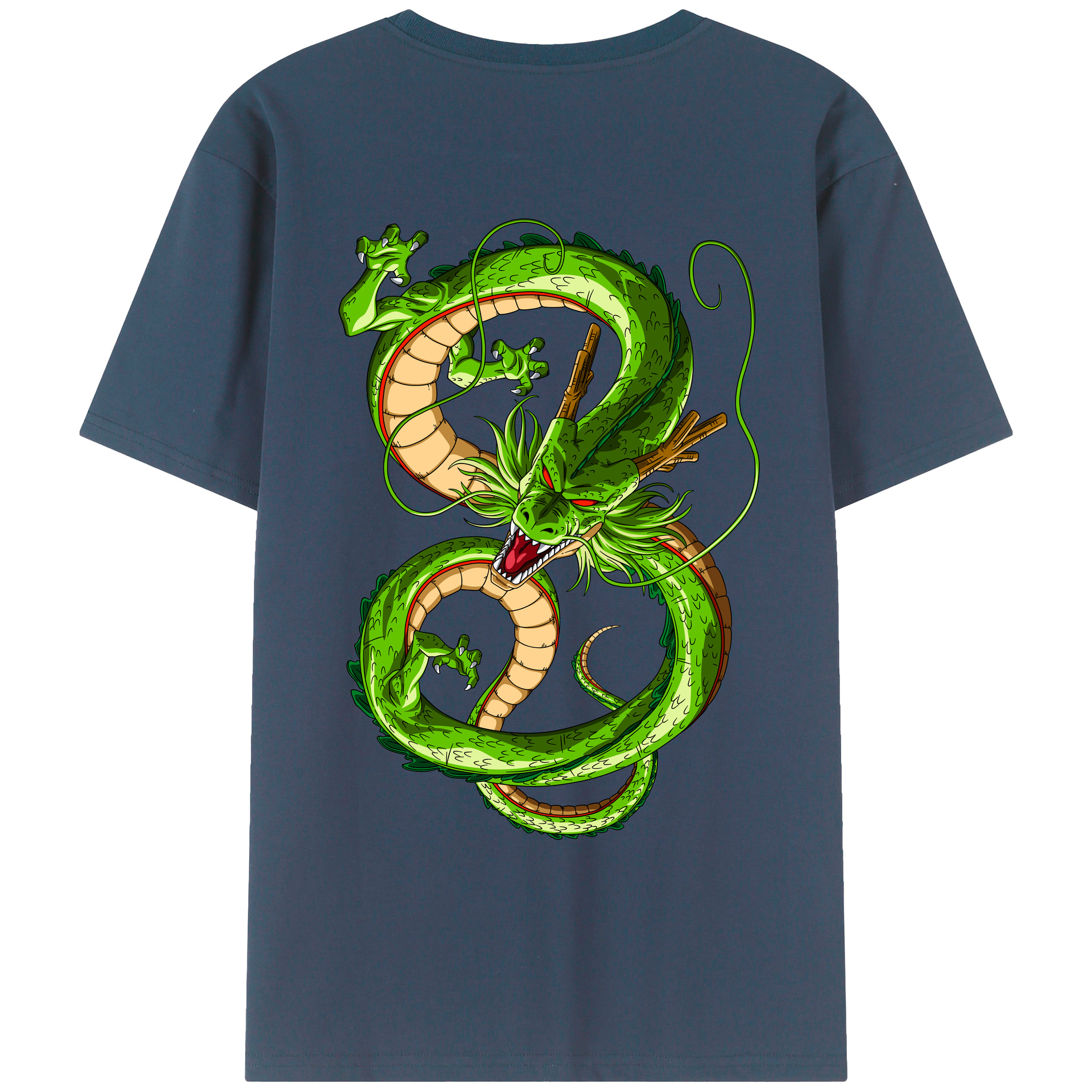 （画像用） ドラゴンボール 神龍 シェンロン DRAGON BALL Shenron 綿100％ メンズ半袖Tシャツ（バックプリント） 通気性