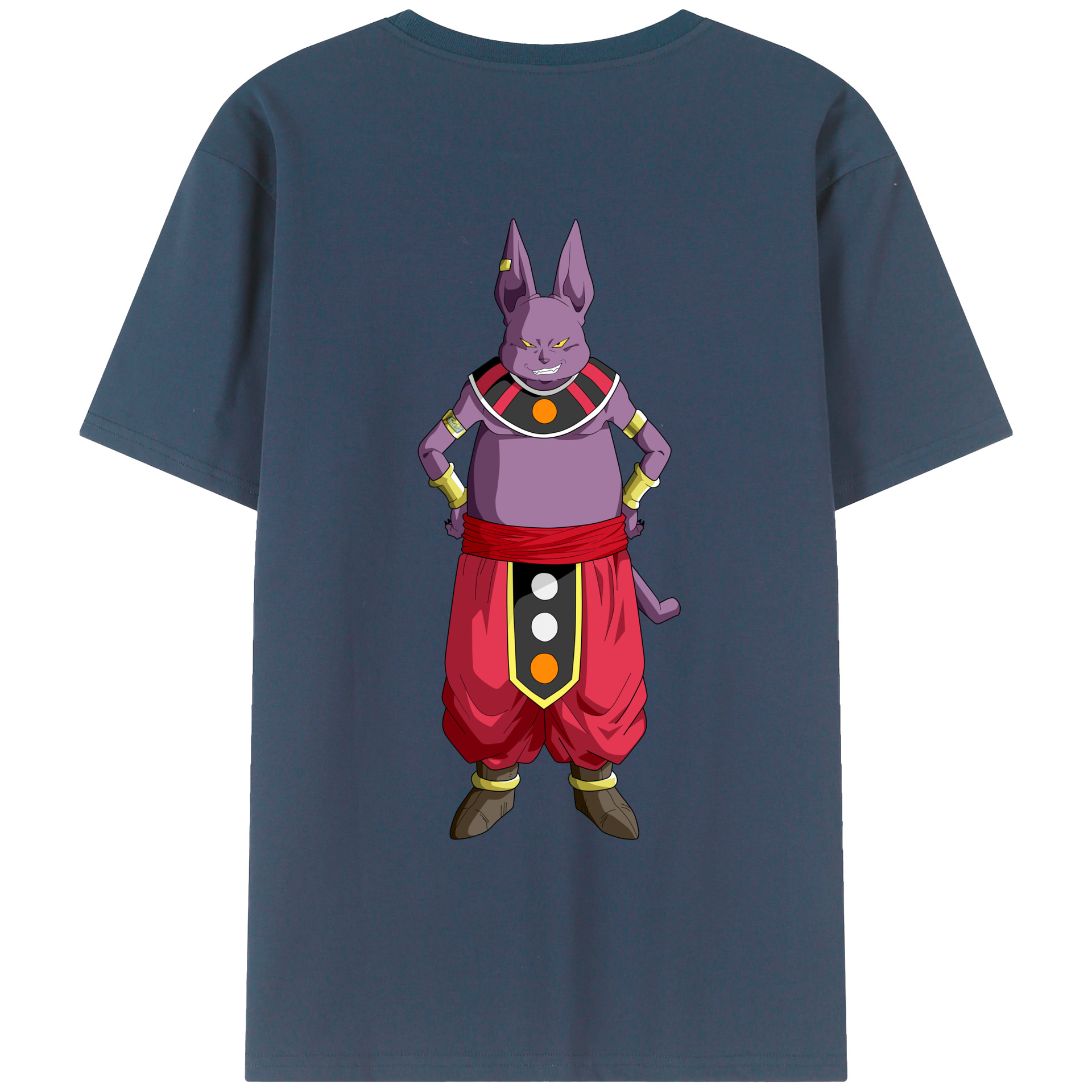 （画像用） ドラゴンボール シャンパ DRAGON BALL Champa 綿100％ メンズ半袖Tシャツ（バックプリント） 通気性