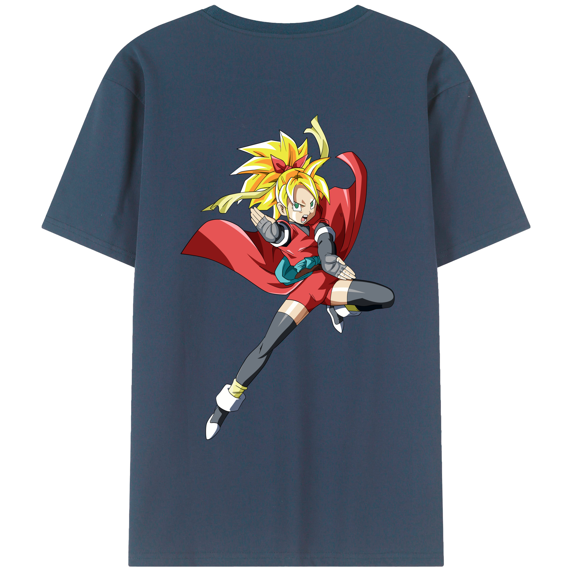（画像用） ドラゴンボール カリフラ DRAGON BALL Caulifla 綿100％ メンズ半袖Tシャツ（バックプリント） 通気性