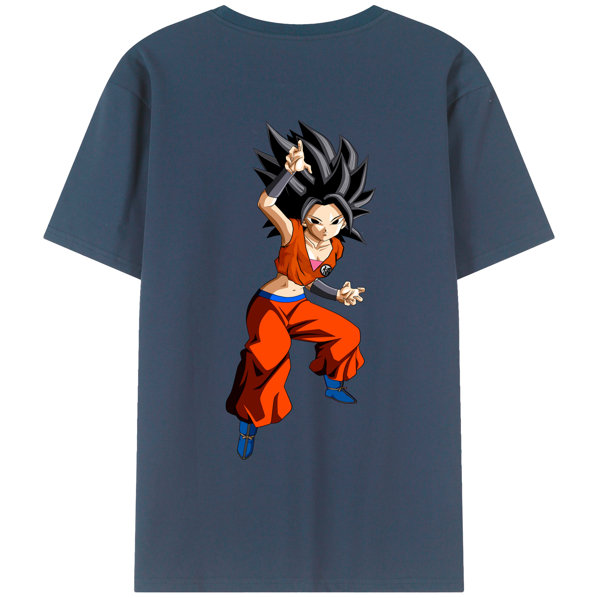 （画像用） ドラゴンボール カリフラ DRAGON BALL Caulifla 綿100％ メンズ半袖Tシャツ（バックプリント） 通気性