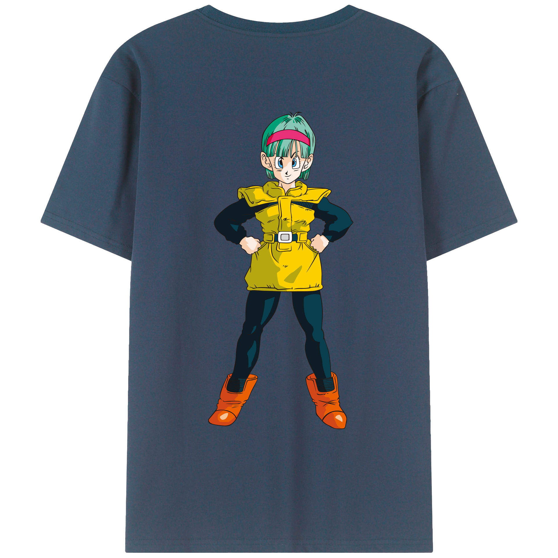 （画像用） ドラゴンボール ブルマ DRAGON BALL Bulma 綿100％ メンズ半袖Tシャツ（バックプリント） 通気性