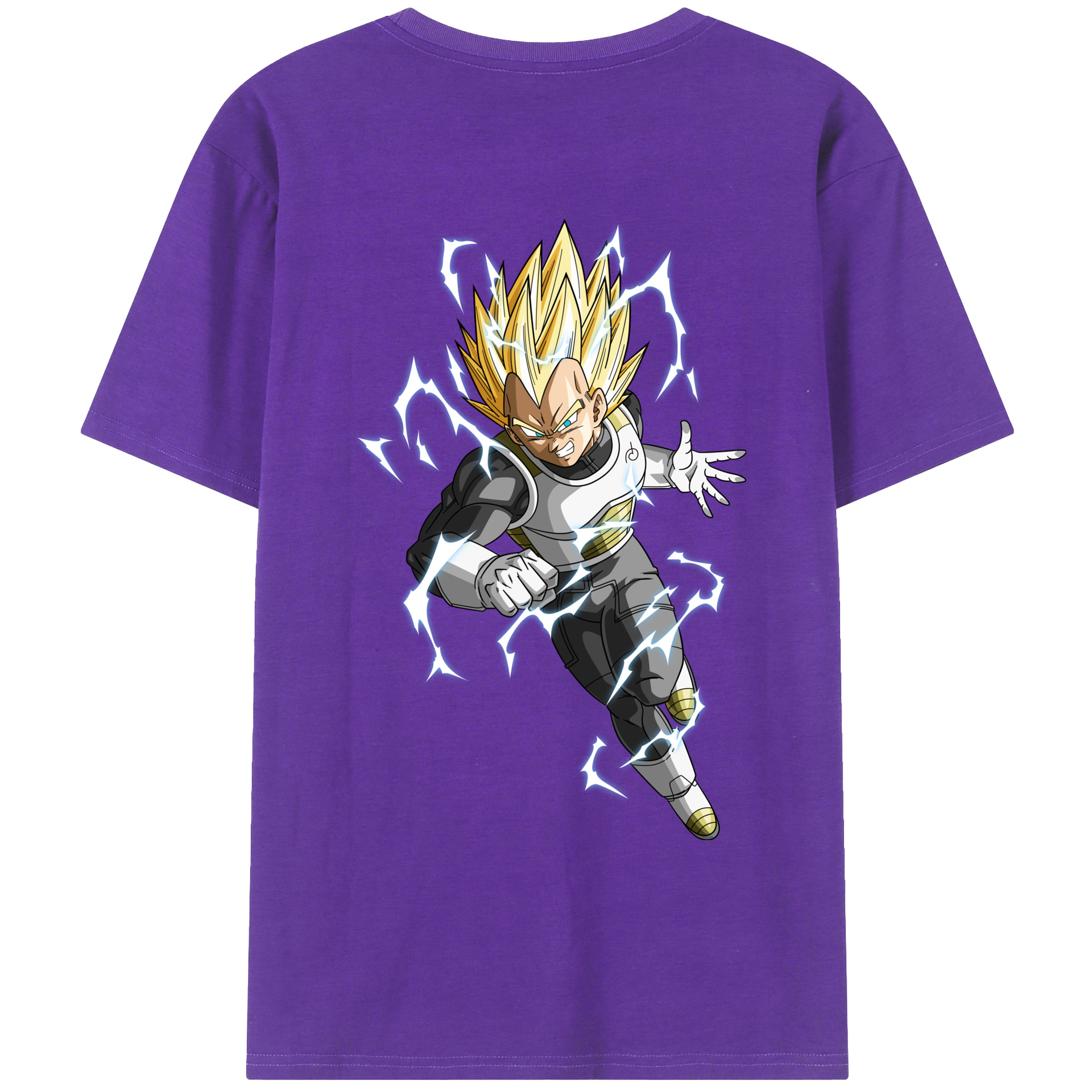 （画像用） ドラゴンボール ベジータ四世（Bejīta Yonsei）DRAGON BALL Vegeta IV 綿100％ メンズ半袖Tシャツ（バックプリント） 通気性