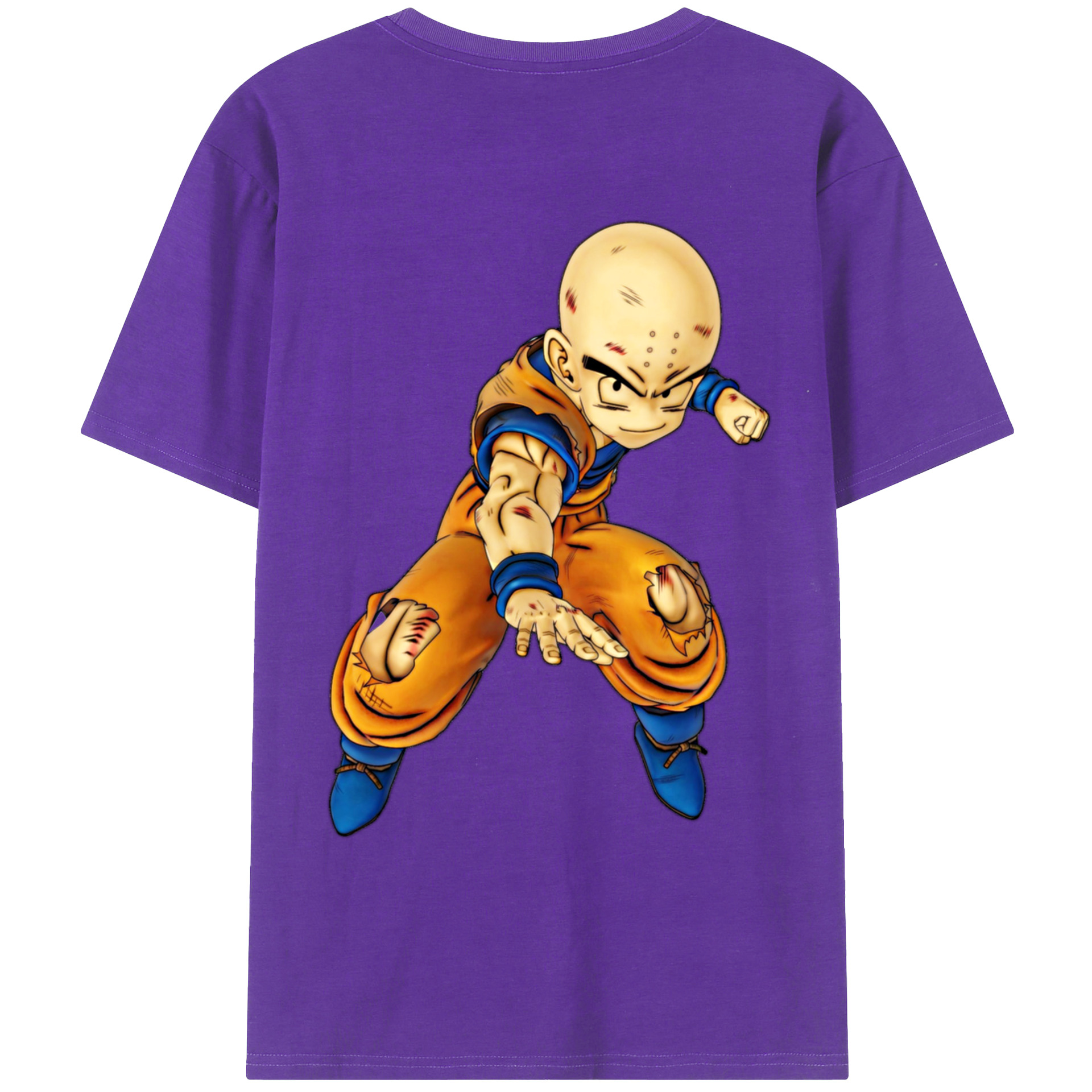 （画像用） ドラゴンボール クリリン DRAGON BALL krillin 綿100％ メンズ半袖Tシャツ（バックプリント） 通気性
