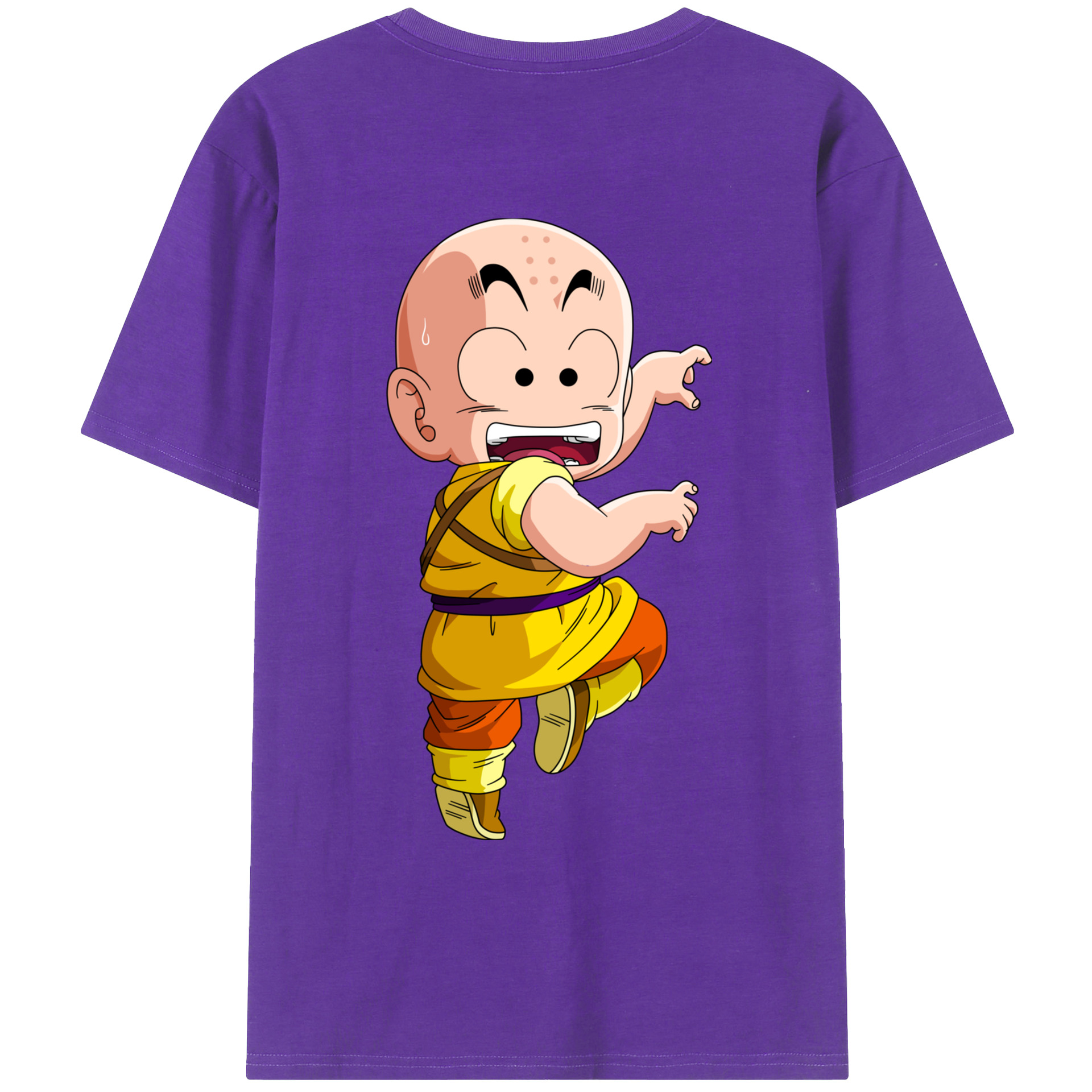 （画像用） ドラゴンボール クリリン DRAGON BALL krillin 綿100％ メンズ半袖Tシャツ（バックプリント） 通気性