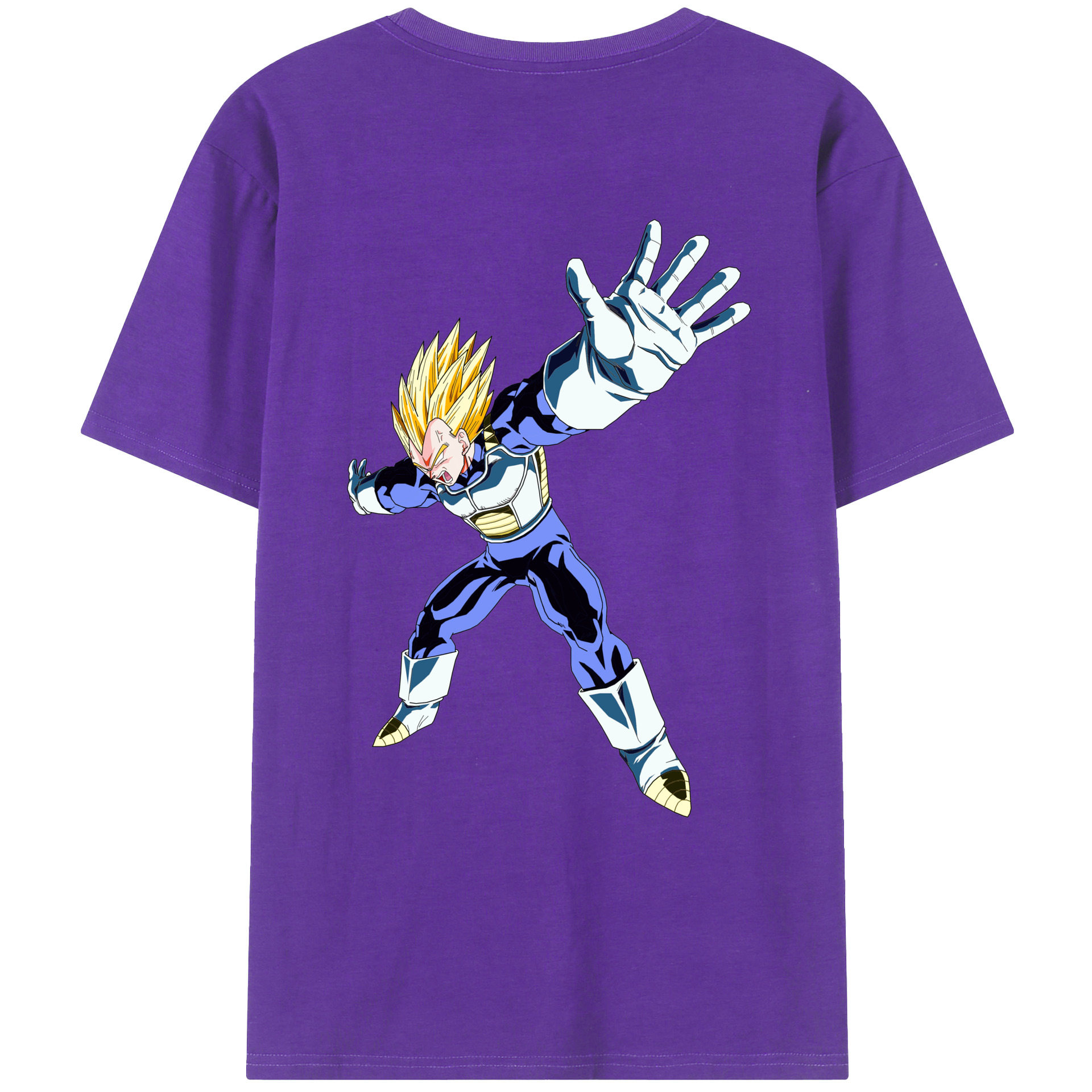 （画像用） ドラゴンボール ベジータ四世（Bejīta Yonsei）DRAGON BALL Vegeta IV 綿100％ メンズ半袖Tシャツ（バックプリント） 通気性
