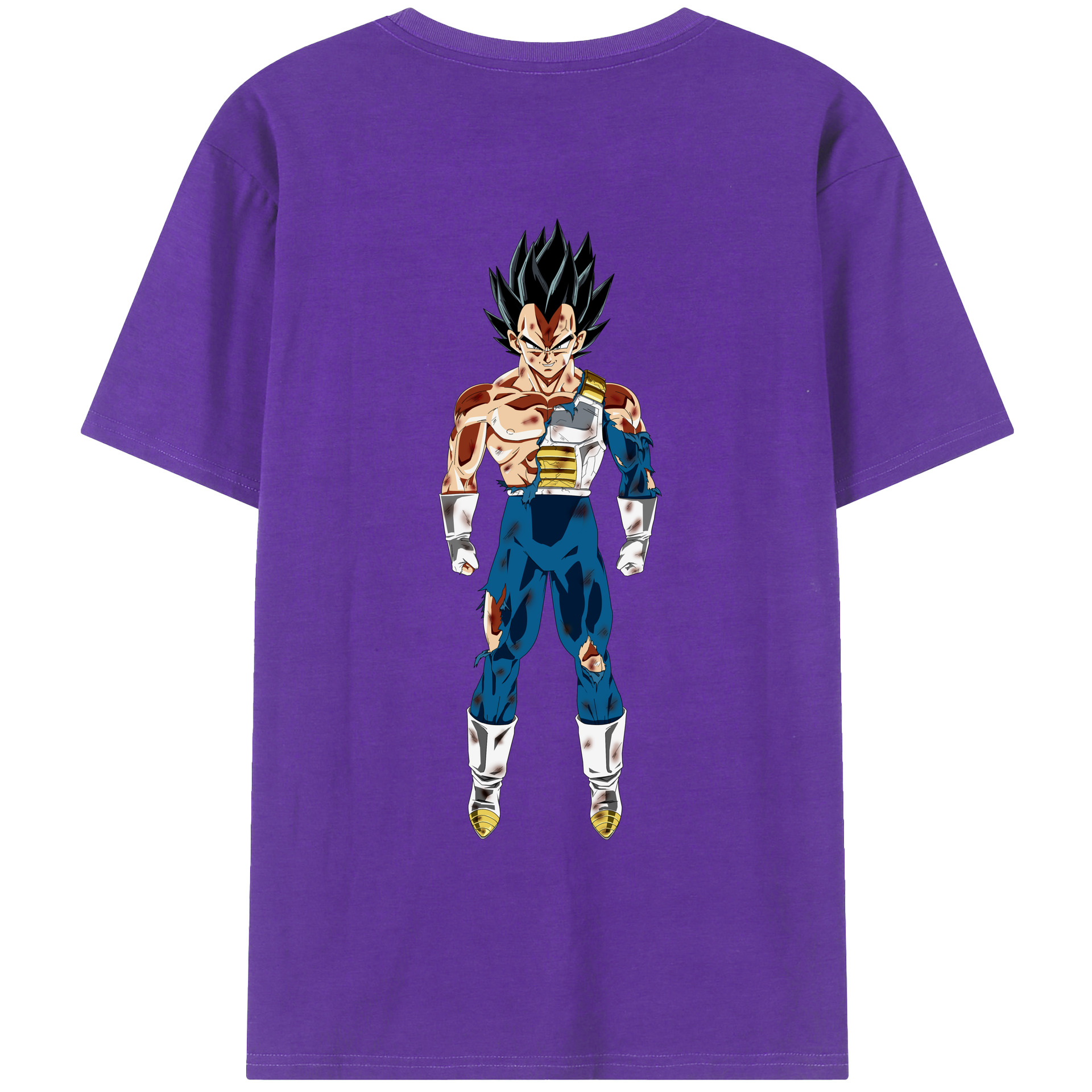 （画像用） ドラゴンボール ベジータ四世（Bejīta Yonsei）DRAGON BALL Vegeta IV 綿100％ メンズ半袖Tシャツ（バックプリント） 通気性
