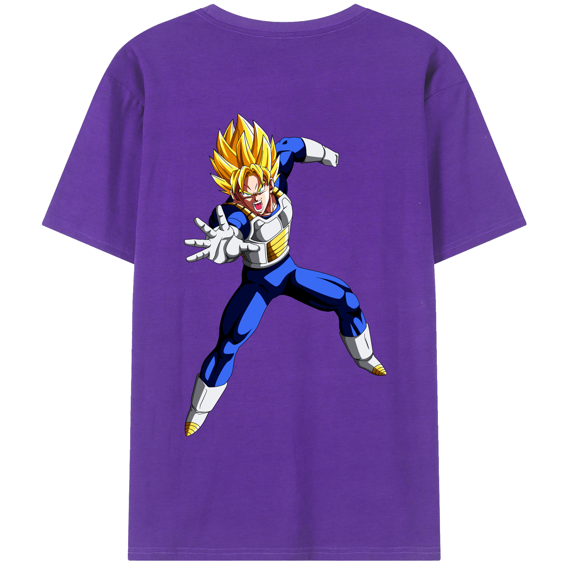 （画像用） ドラゴンボール ベジータ四世（Bejīta Yonsei）DRAGON BALL Vegeta IV 綿100％ メンズ半袖Tシャツ（バックプリント） 通気性