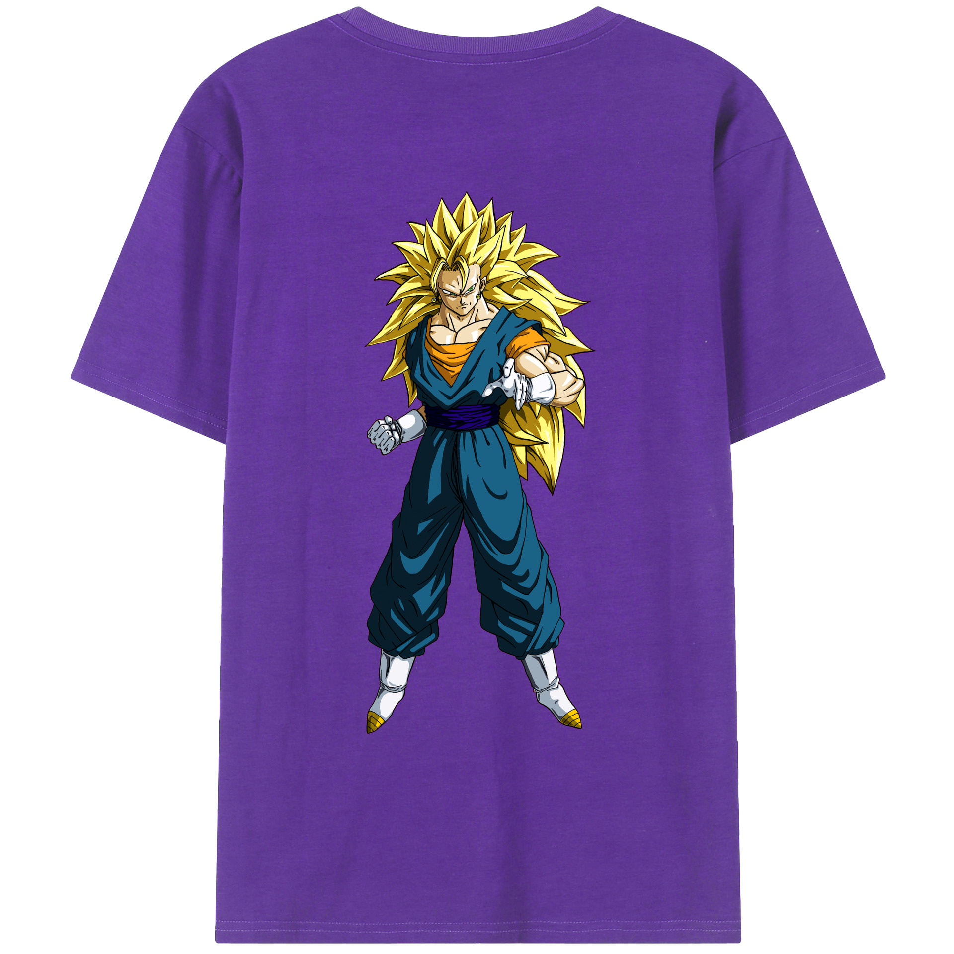 （画像用） ドラゴンボール ベジット DRAGON BALL Vegetto 綿100％ メンズ半袖Tシャツ（バックプリント） 通気性