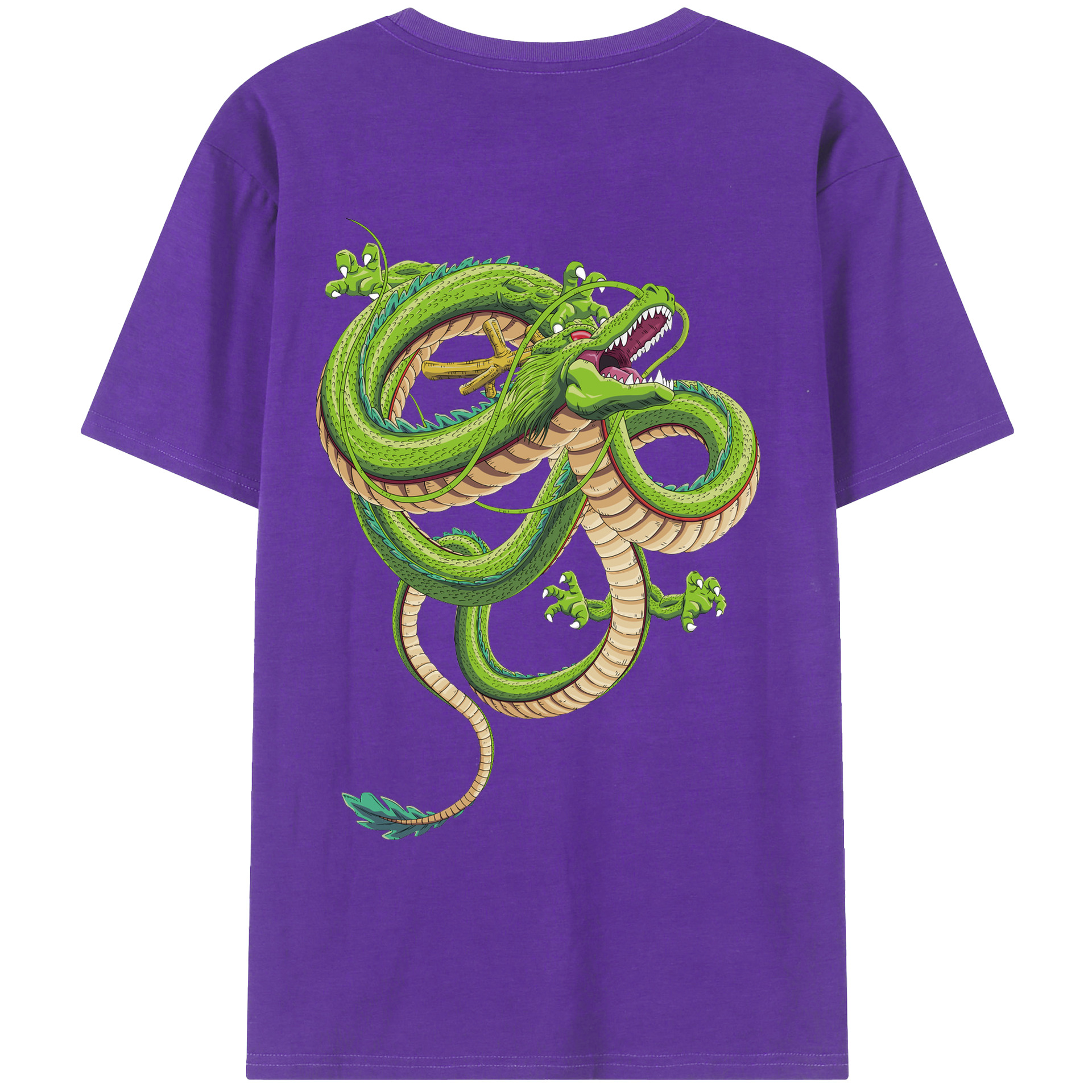 （画像用） ドラゴンボール 神龍 シェンロン DRAGON BALL Shenron 綿100％ メンズ半袖Tシャツ（バックプリント） 通気性