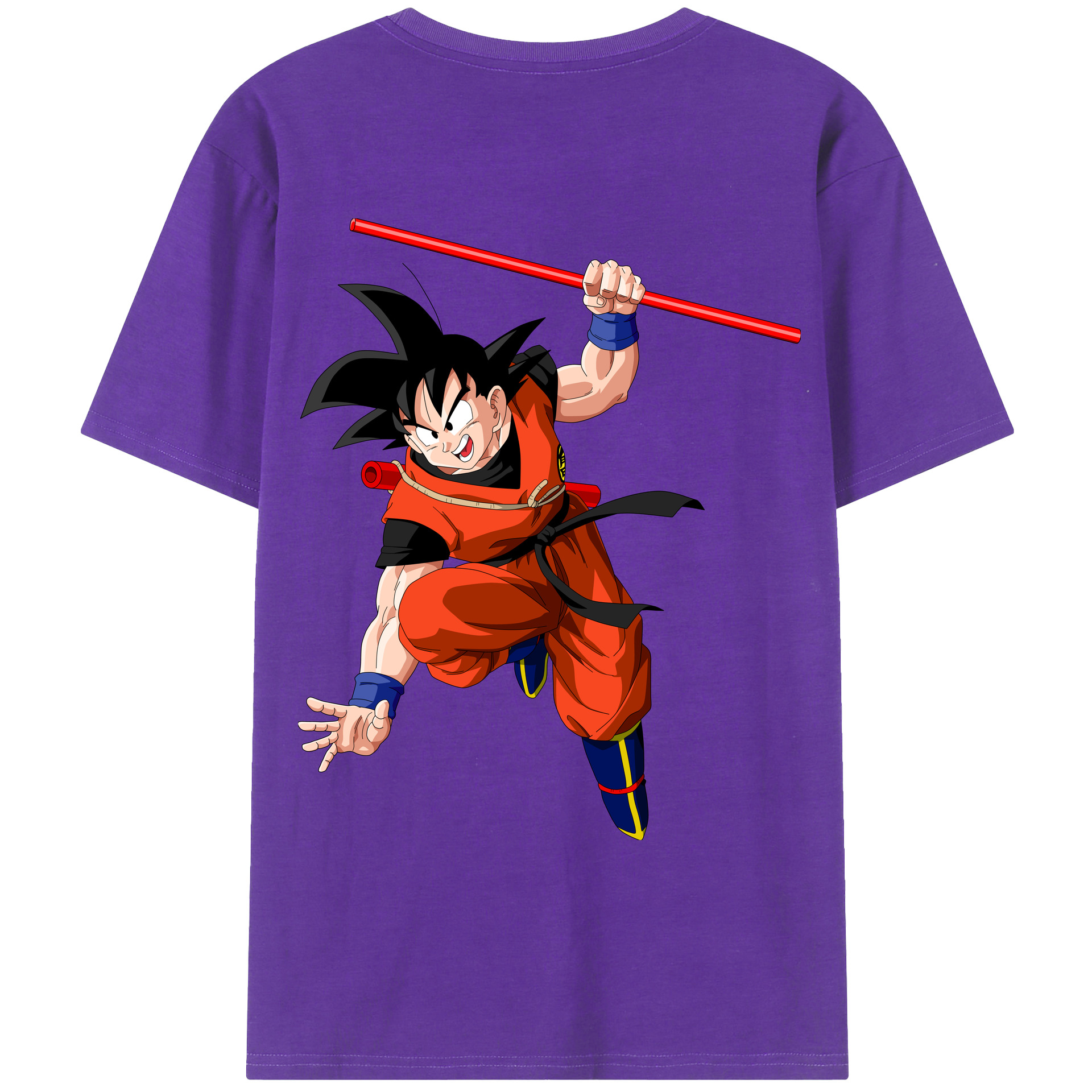 （画像用） ドラゴンボール 孫悟空（そん ごくう）Son Goku カカロット DRAGON BALL Kakarotto 綿100％ メンズ半袖Tシャツ（バックプリント） 通気性